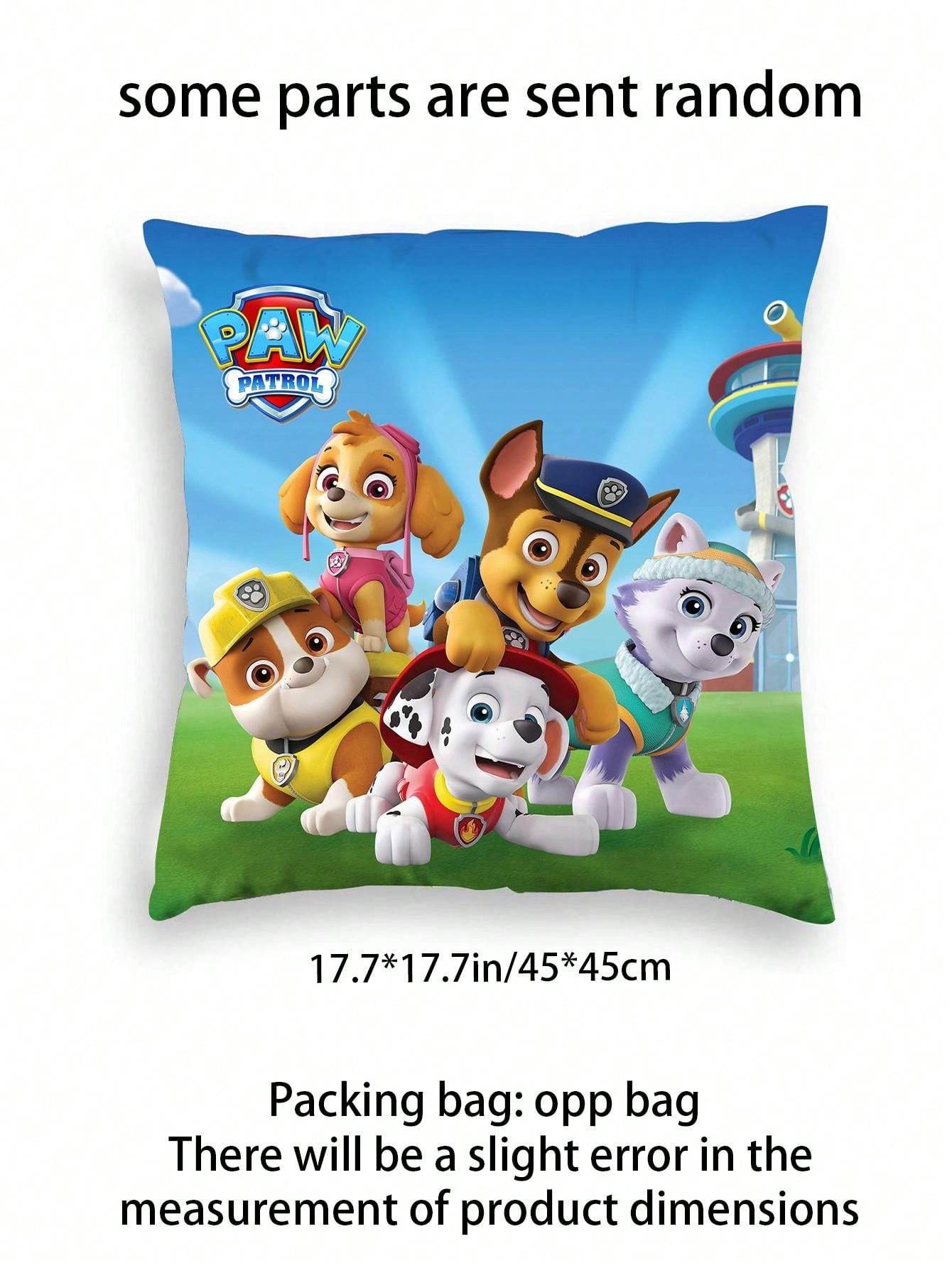 POTDEMIEL Dog Patrol Pillow Cover Dog Pillow Cover Pet PAWS Pillow Cover Animal Cushion Cover Suitable For Throw Pillow Decoration