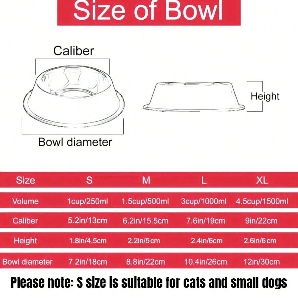 Personalized Anti Slip Stainless Steel Pet Bowl With Custom Name - Perfect For Cats And Dogs, Perfect For Food And Water Supply