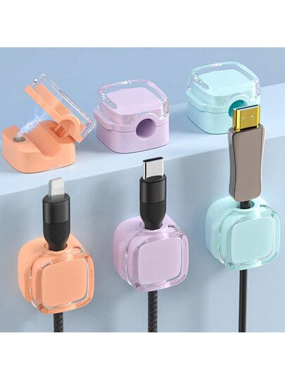 KCNKON Cord Organizer, 6 Pack Magnetic Cable Clips Under Desk Cable Management, Strong Adhesive Cord Holder For Nightstand Kitchen Appliances Car Wall Office Desk Phone Wire Keeper