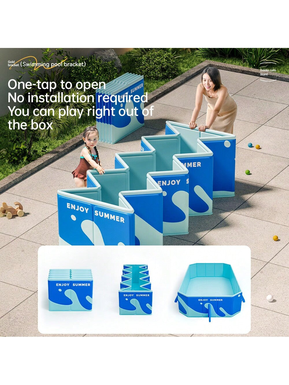 1pc Outdoor Swimming Pool, Easy Installation, Portable Foldable Swimming Pool, Water Ball Pit, Multipurpose Pool