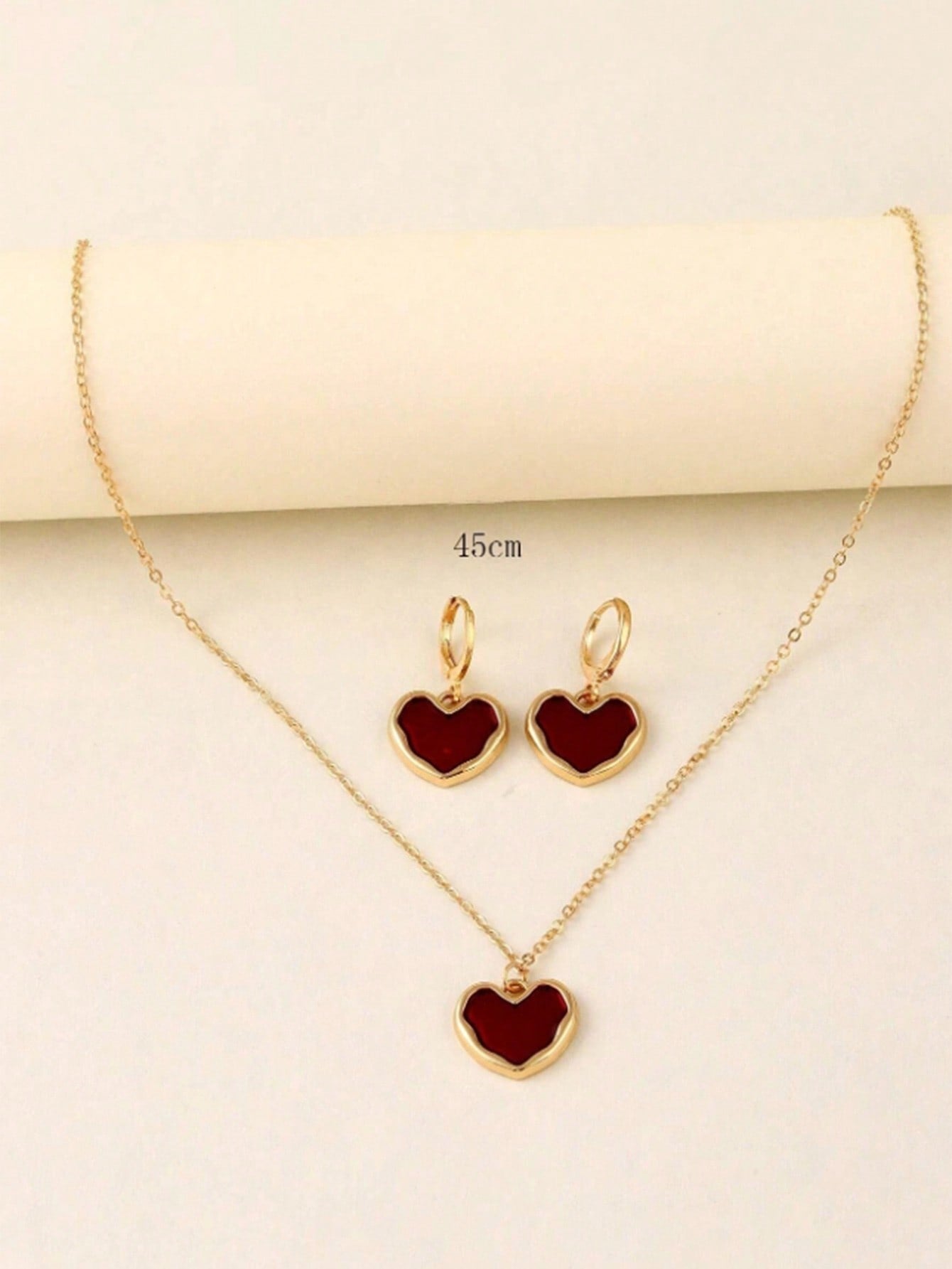 3pcs/Set Vintage Style Drip Oil Heart-Shaped Earrings