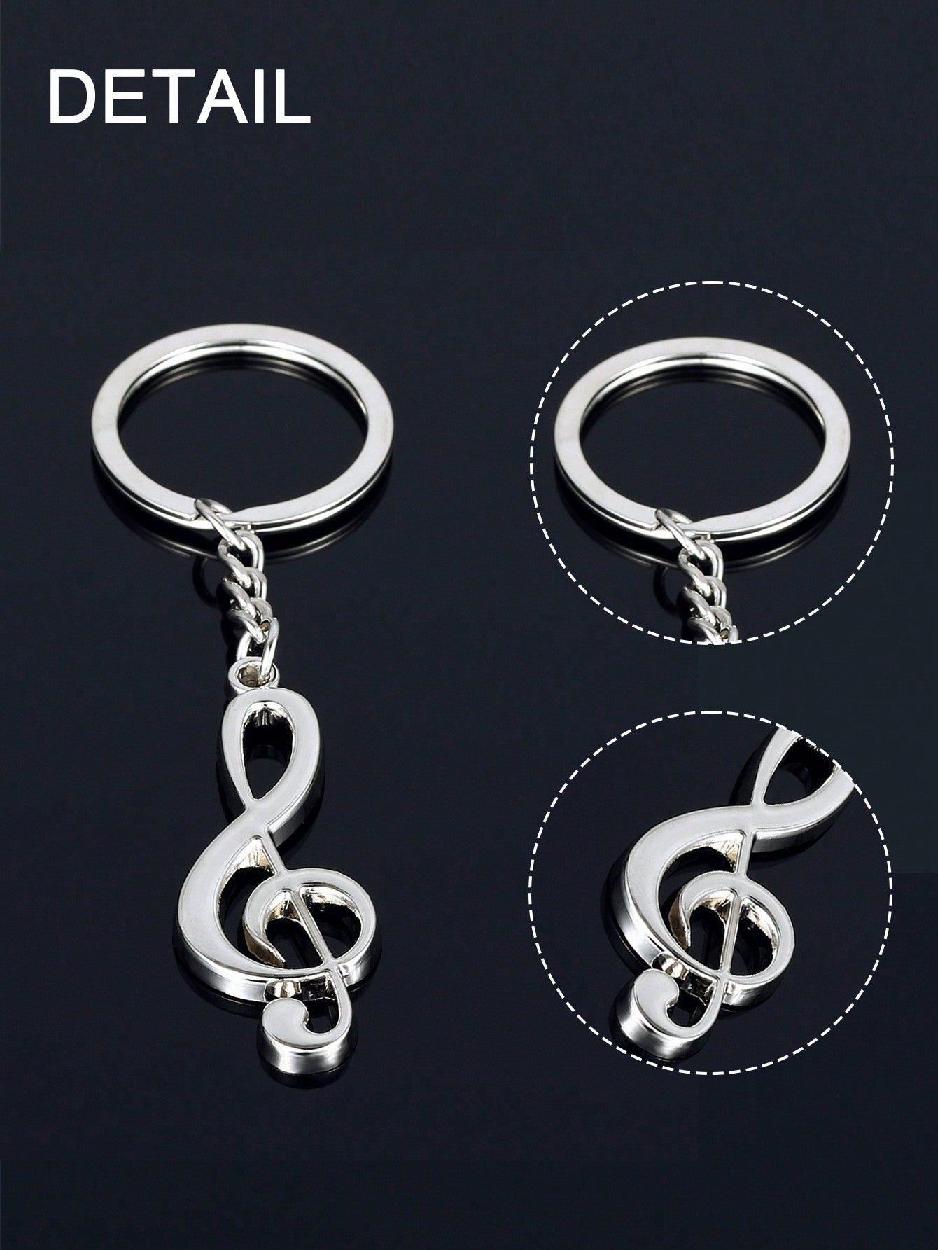 Note Shape Metal Keychain Small Pendant,Bag Pendant, Music Symbol Split Ring Key Ring,The Best Gift To Send To Friends, Family, And Teachers Stocking Fillers