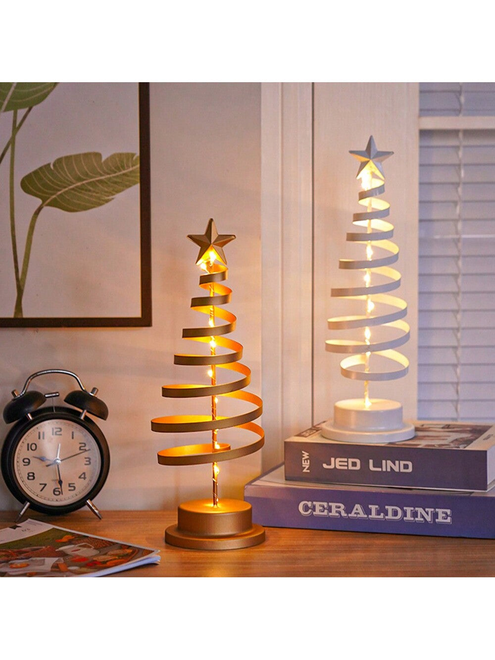 New LED Christmas Tree Light Ornament Shaped Lamp Festive Atmosphere Star Lamp Room Bedroom Decoration Lamp Small Table Lamp, Suitable For Birthday Gifts, Christmas, New Year, Valentine's Day Atmosphere Lamp Decoration,Room Decor Christmas Decor Christma