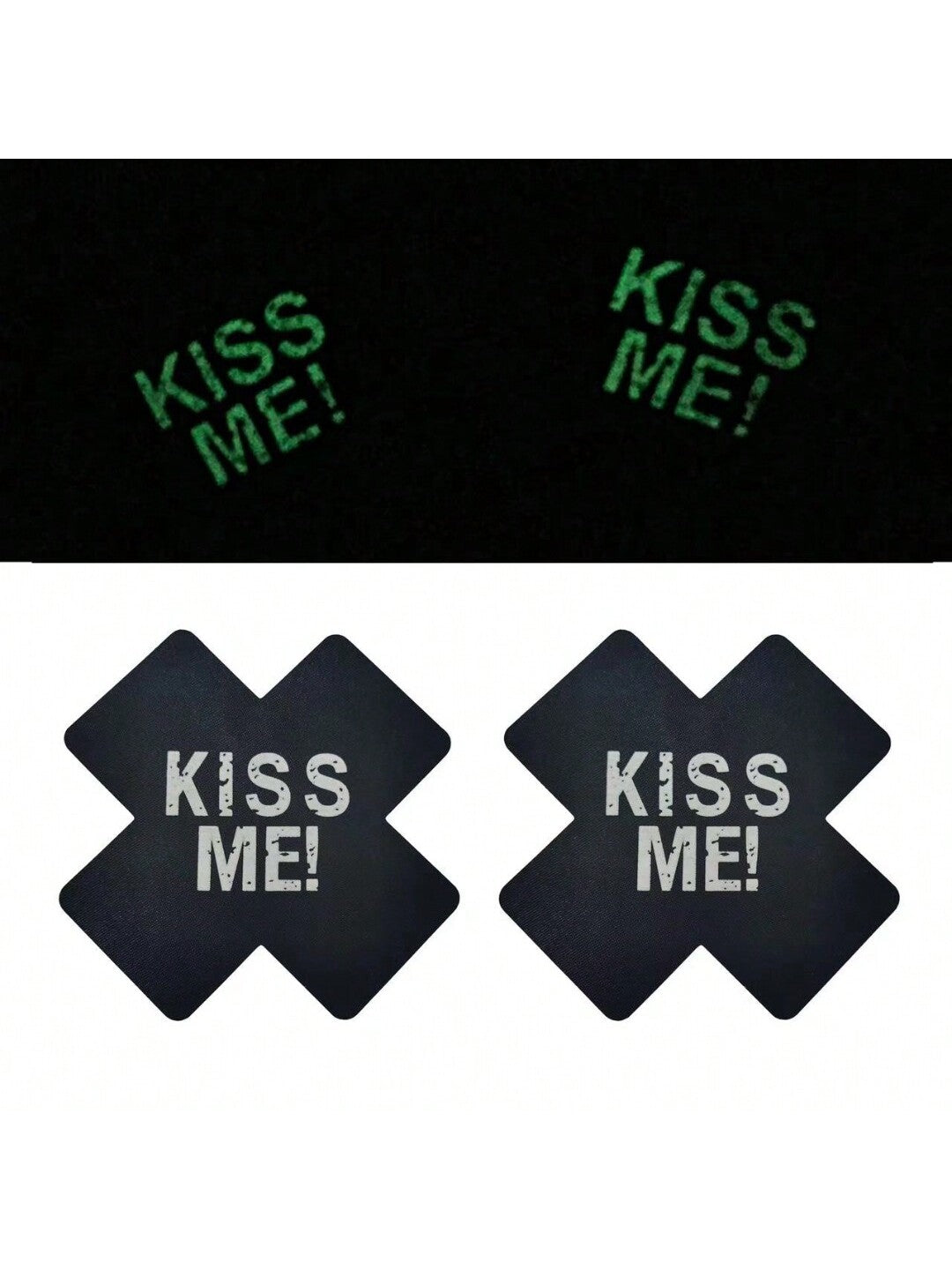 1 Pair New Hot Selling Glow In The Dark Christmas/Halloween Nipple Covers, Breathable Breast Pasties, One-Time Use Printed Cross Nipple Stickers, Sexy Nipple Covers For Women