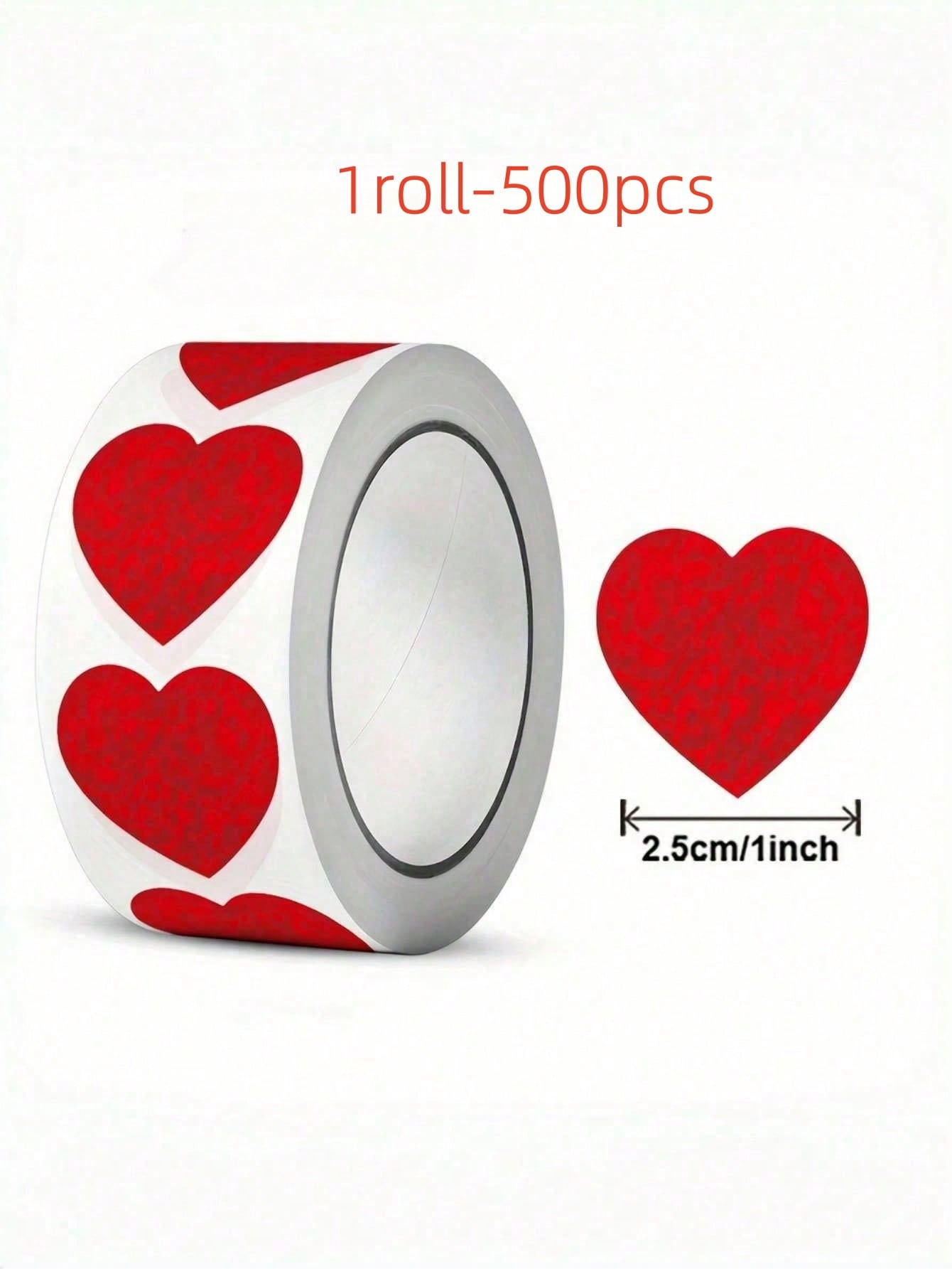 1/2/3 Roll(S), 500pcs/Roll Heart-Shaped Sticker, Mixed Colors, For Gift Wrapping, Cards And Envelopes