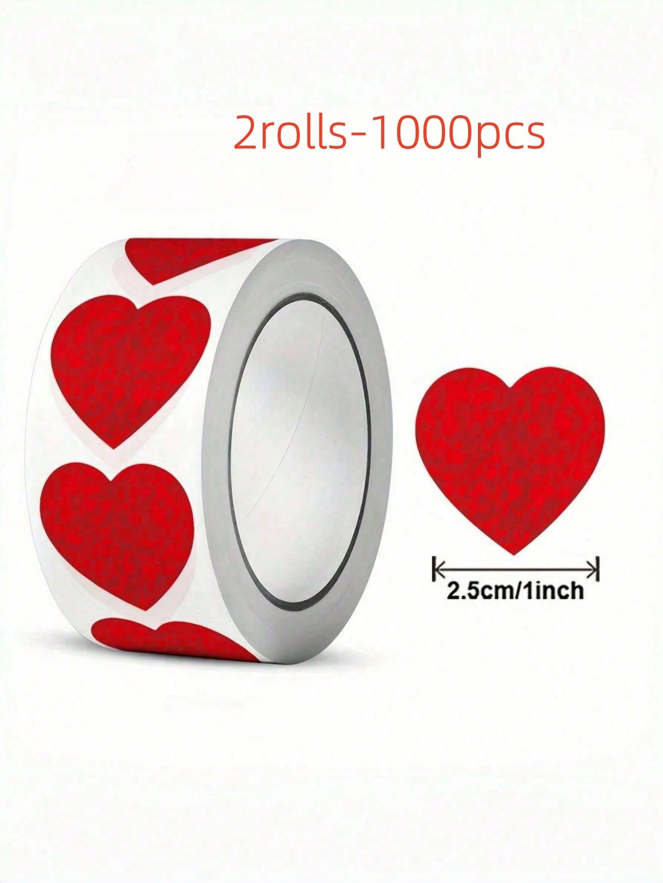 1/2/3 Roll(S), 500pcs/Roll Heart-Shaped Sticker, Mixed Colors, For Gift Wrapping, Cards And Envelopes