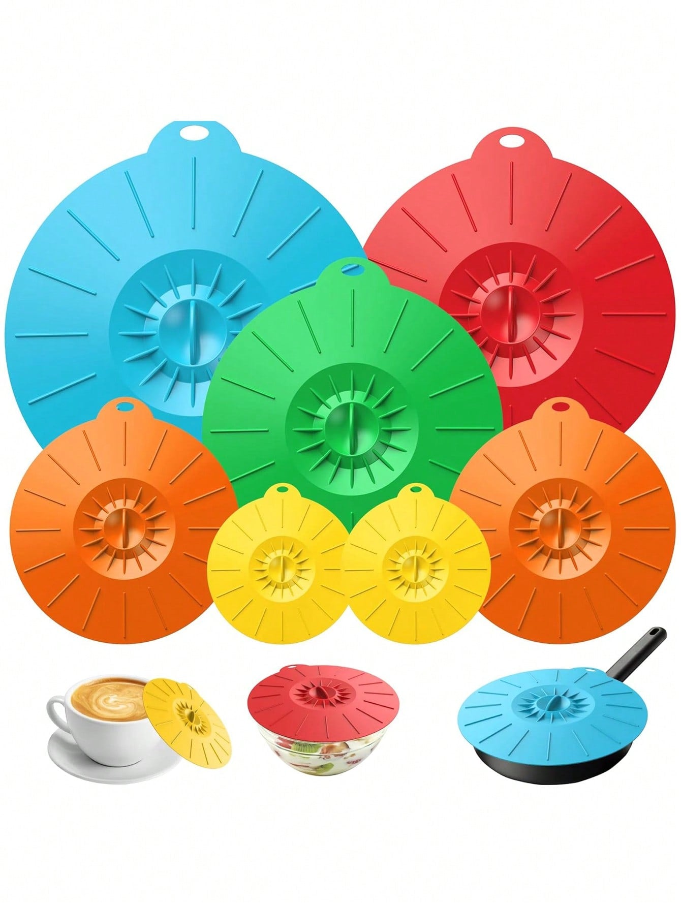 lovely flower 1/5/7 Pcs Silicone Bowl Lids Set, Heat Resistant Microwave Cover, Various Sizes Reusable Silicone Suction Lids For Gifts, Fits Bowls, Cups, Plates, Pots, Pans-Microwave Splatter Covers StoveTop, Kitchen Stuff Seafood Boil Black Friday Sale