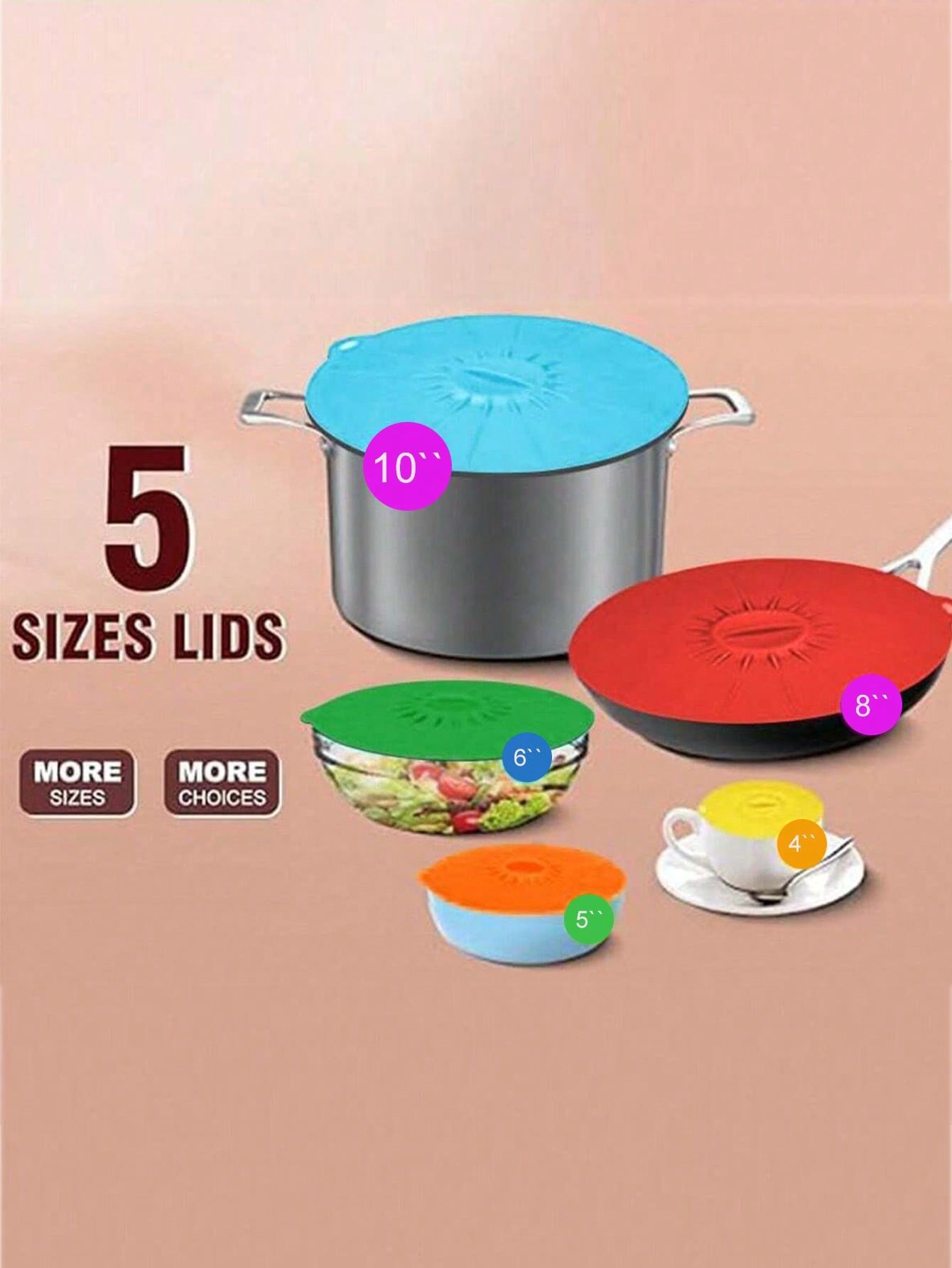 lovely flower 1/5/7 Pcs Silicone Bowl Lids Set, Heat Resistant Microwave Cover, Various Sizes Reusable Silicone Suction Lids For Gifts, Fits Bowls, Cups, Plates, Pots, Pans-Microwave Splatter Covers StoveTop, Kitchen Stuff Seafood Boil Black Friday Sale