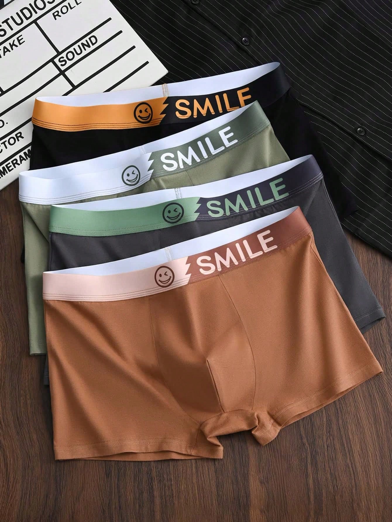 4pcs/Set Men's Cotton Breathable Elastic Briefs Comfort Underwear Boxer Shorts Set