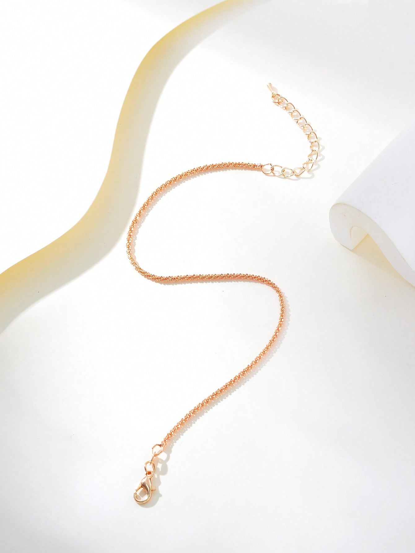 1pc Fashion Copper Alloy Rose Gold Matte Texture Simple Design Anklet, Suitable For Gift And Daily Outfit Matching