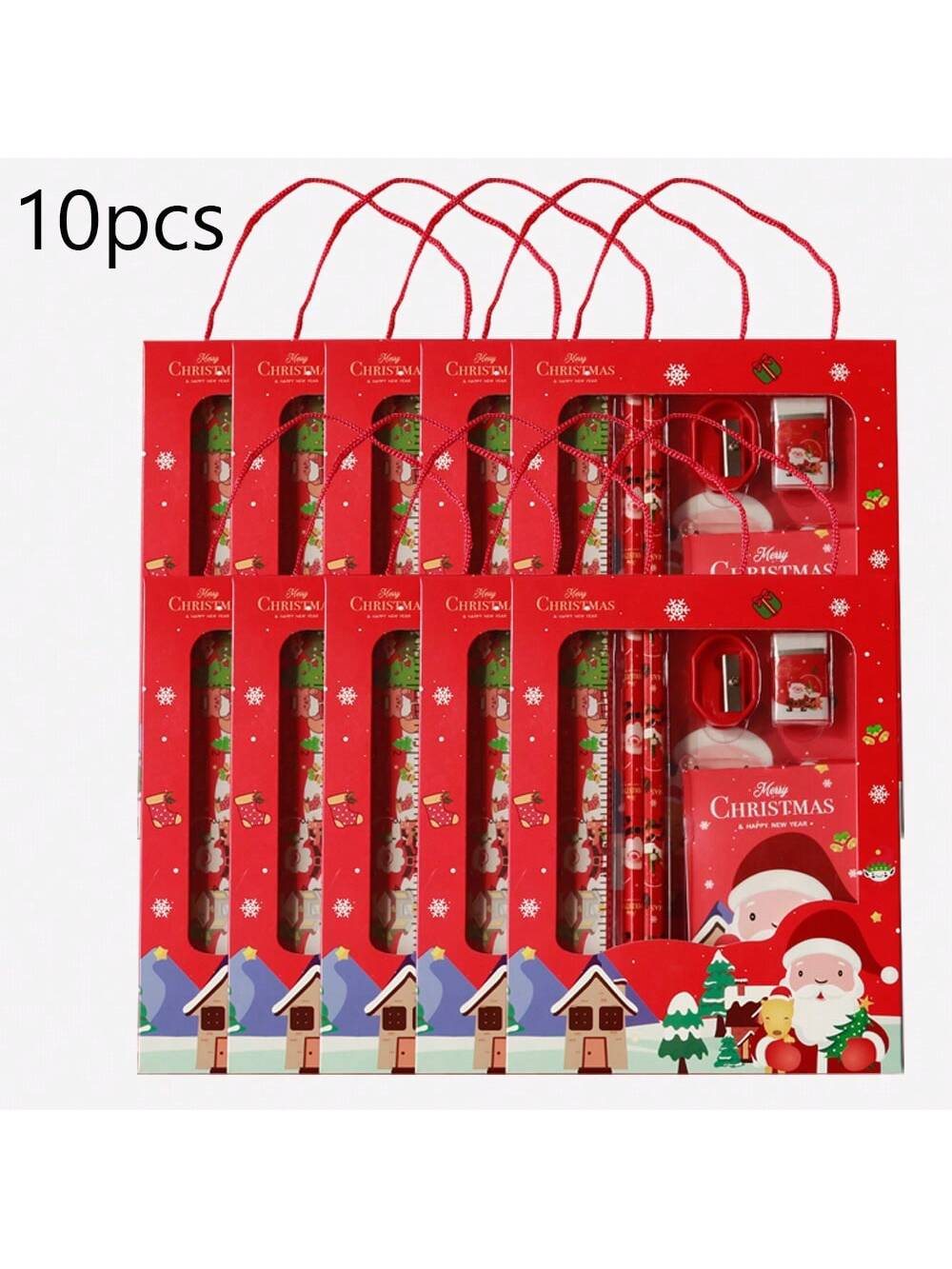 6pcs Christmas Gift Stationery Set, School Supplies Pencil Box, Portable Stationery Holiday Gift For Kidsdog Toys,Kids Christmas Gift,Christmas Gift Kids