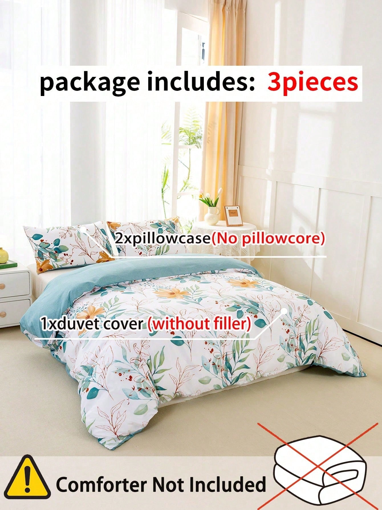 3pcs Polyester Printed Duvet Cover Set