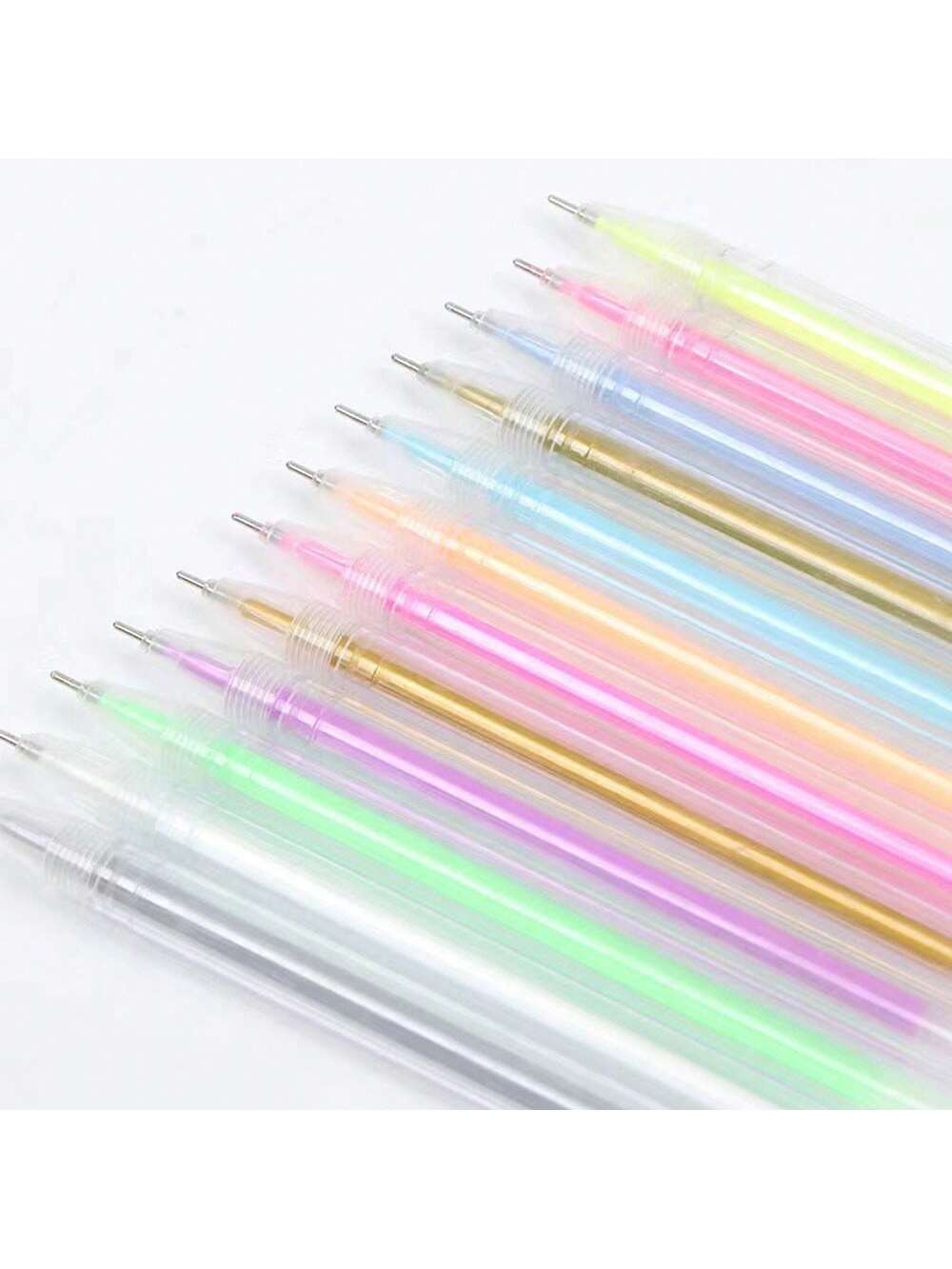 12pcs Metallic Glitter Gel Pens For Adult Coloring, Doodling, Drawing, Scrapbooking, Card Making, Illustration, Design, Journaling