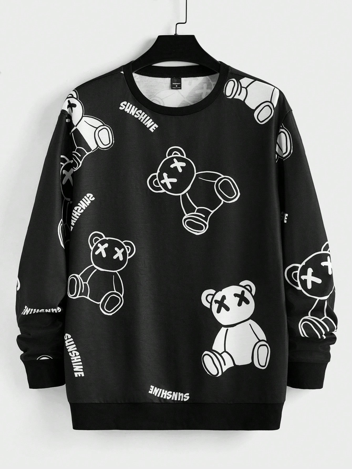 Manfinity UrbanChill Loose Fit Men's Bear & Letter Graphic Sweatshirt