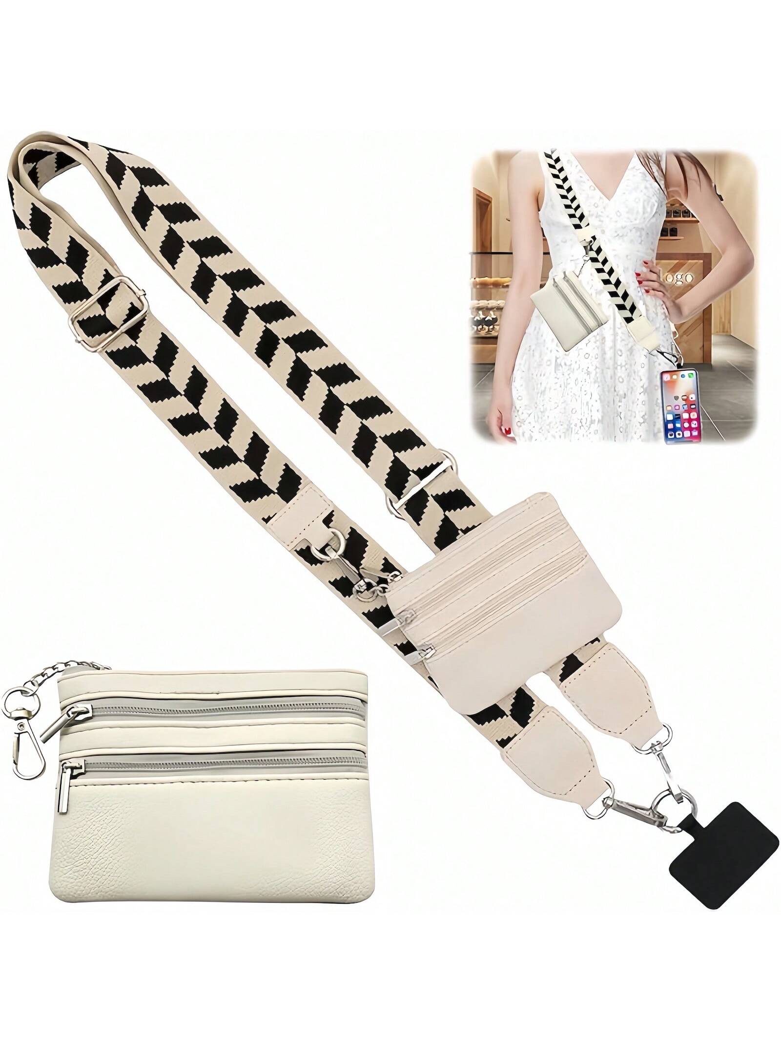 Mobile Phone Strap With Small Zippered Bag, Mobile Phone Clip With Wallet Crossbody Bag, Mobile Phone Clip With Small Bag, Mobile Phone Strap Crossbody Bag,Convenient And Stylish, Suitable For Women To Carry When Going Out Shopping