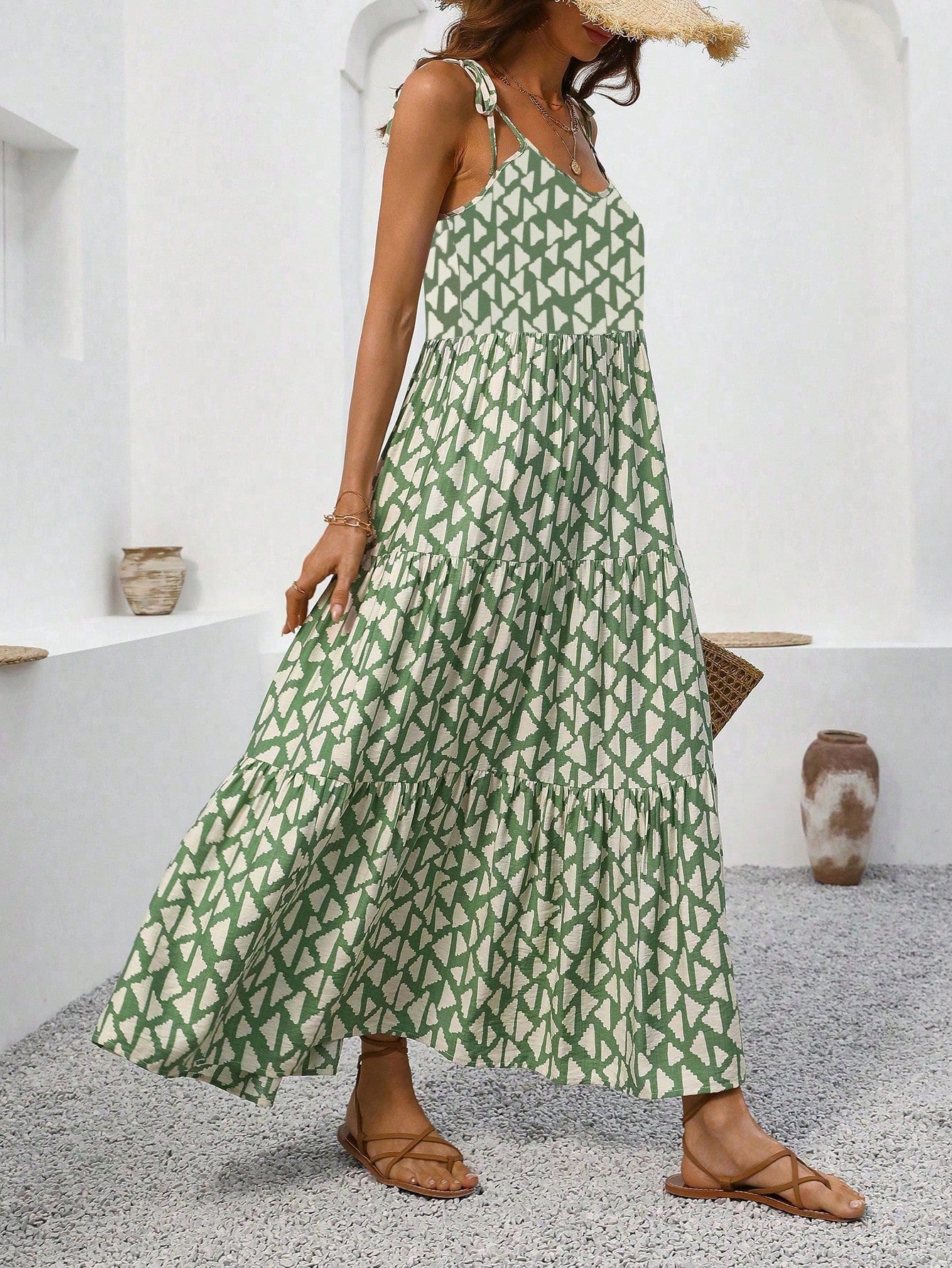 Holidaya Summer Vacation Printed Strapless Sleeveless Long Dress For Women