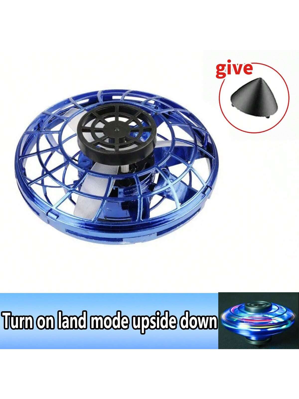 Blue Mini Spinning Ufo, Spin Top