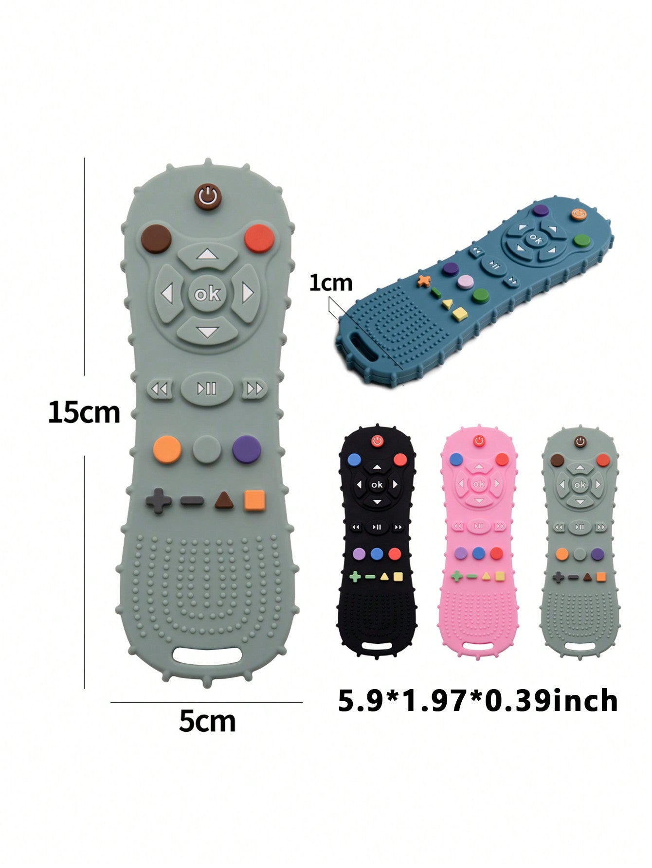 1 Pc Silicone Remote Control Model, Soft Silicone Teething Toy Suitablefor Toddler Boys And Girls Christmas Gift Baby Toys, Soothes Teething Pain, Relieves Sore Gums, Cute Pattern Suitable,Remote Control Chew Toy,Safe Eating,Infant Teether Bite Toy,Thank