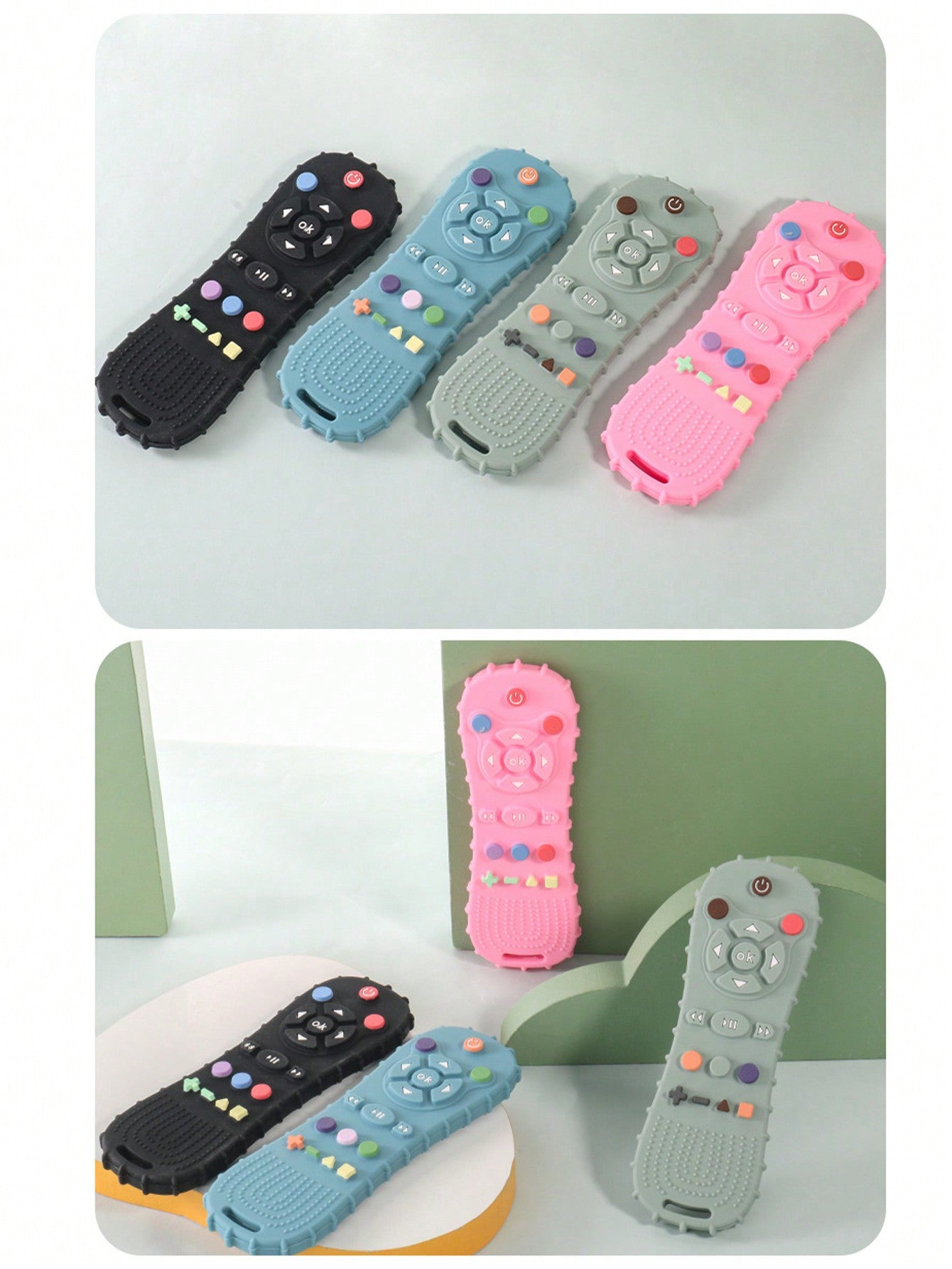 1 Pc Silicone Remote Control Model, Soft Silicone Teething Toy Suitablefor Toddler Boys And Girls Christmas Gift Baby Toys, Soothes Teething Pain, Relieves Sore Gums, Cute Pattern Suitable,Remote Control Chew Toy,Safe Eating,Infant Teether Bite Toy,Thank