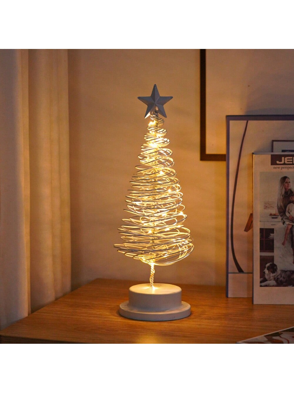 New LED Christmas Tree Light Ornament Shaped Lamp Festive Atmosphere Star Lamp Room Bedroom Decoration Lamp Small Table Lamp, Suitable For Birthday Gifts, Christmas, New Year, Valentine's Day Atmosphere Lamp Decoration,Room Decor Christmas Decor Christma