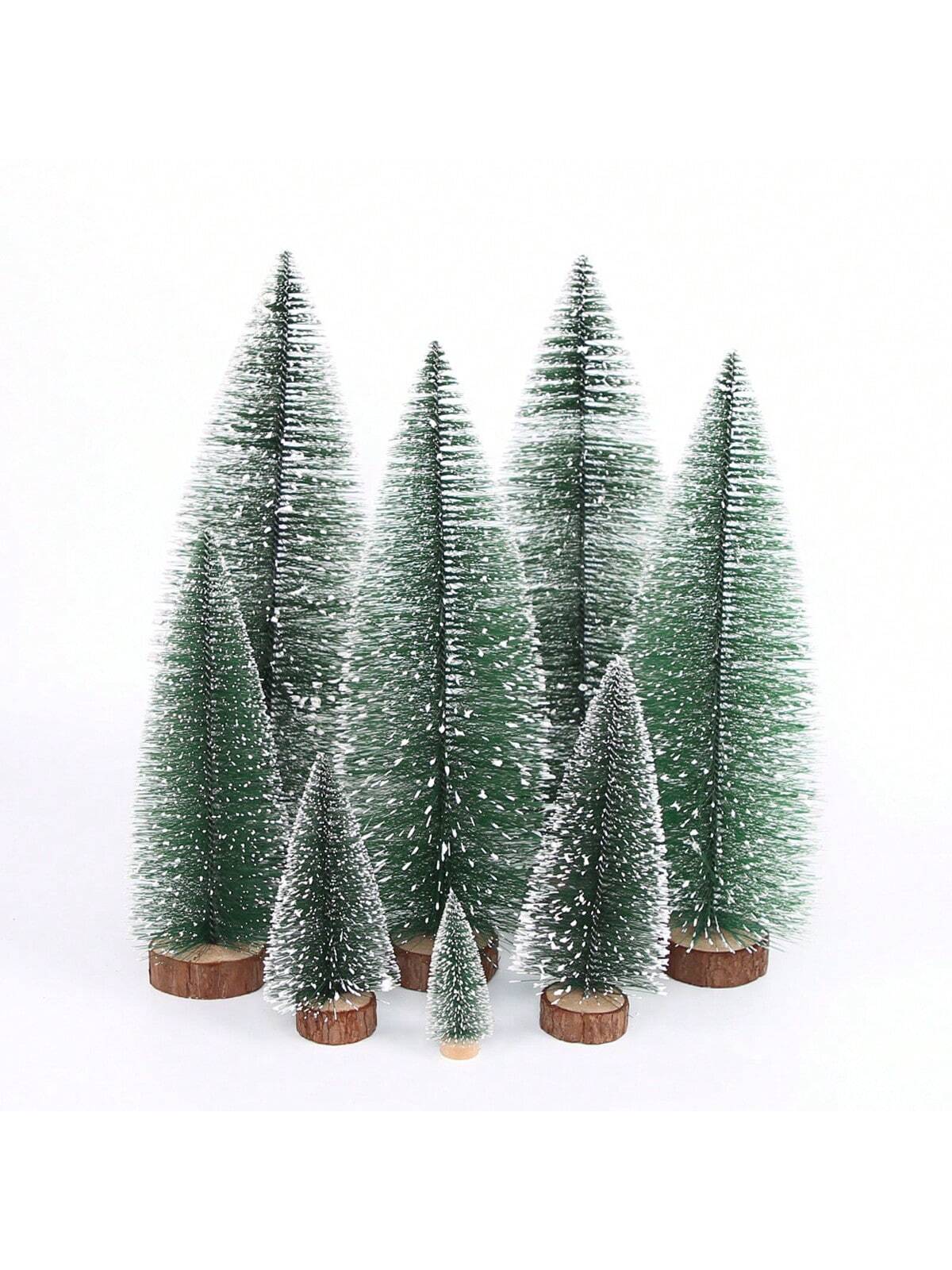 1pc, Christmas, Tower-Shaped Flocked Cedar Tree, Desktop Christmas Tree Ornaments, Christmas Decorations, Mini Pine Needle Ornaments, For Office, Window Display, Desktop Ornaments, Christmas Warm Atmosphere Decorations, Ideal Gift Choice