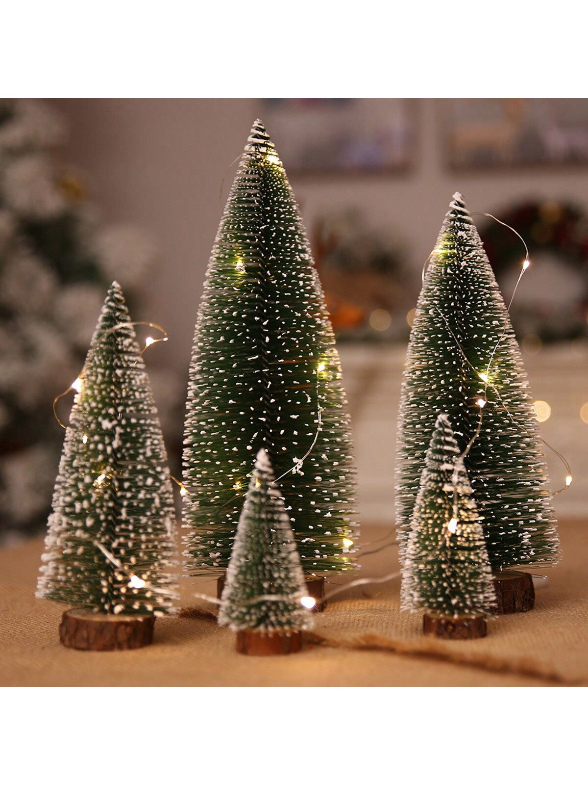 1pc, Christmas, Tower-Shaped Flocked Cedar Tree, Desktop Christmas Tree Ornaments, Christmas Decorations, Mini Pine Needle Ornaments, For Office, Window Display, Desktop Ornaments, Christmas Warm Atmosphere Decorations, Ideal Gift Choice