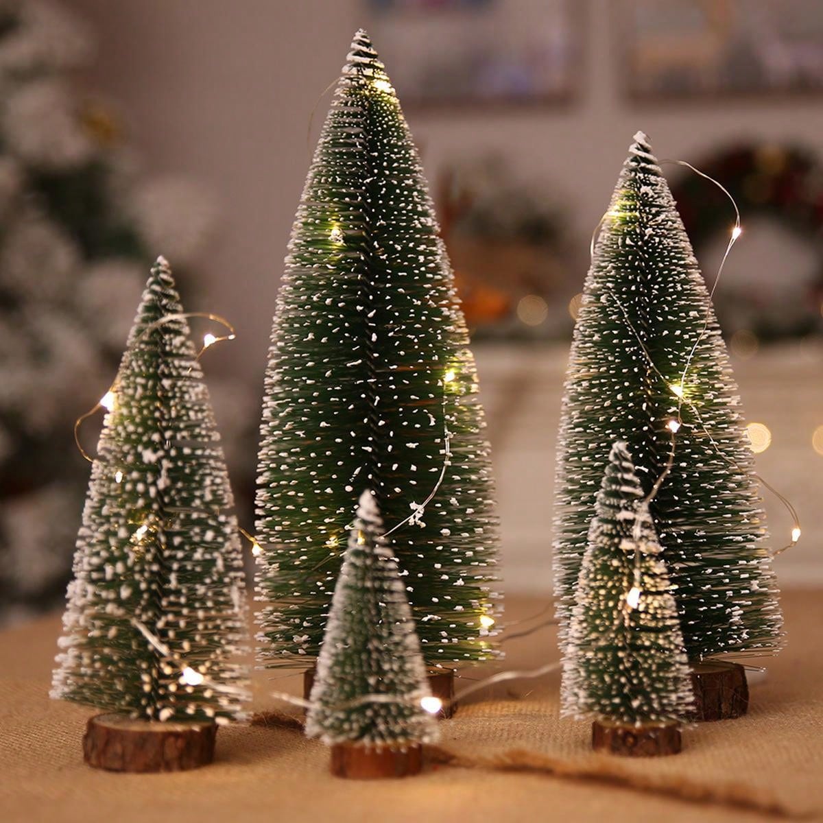 1pc, Christmas, Tower-Shaped Flocked Cedar Tree, Desktop Christmas Tree Ornaments, Christmas Decorations, Mini Pine Needle Ornaments, For Office, Window Display, Desktop Ornaments, Christmas Warm Atmosphere Decorations, Ideal Gift Choice