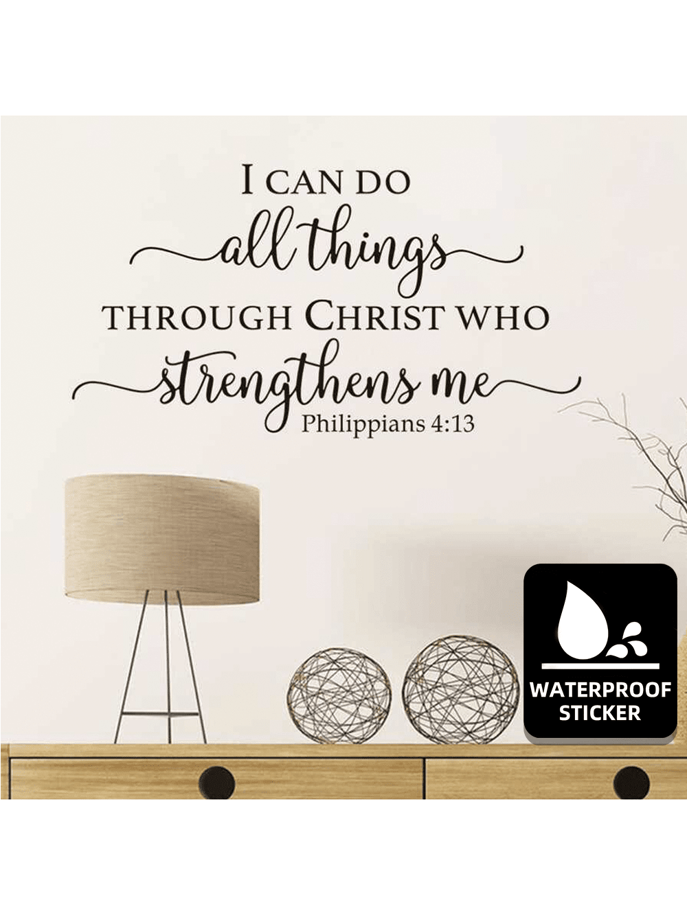 1pc Bible Werse Stickers,Inspirational Wall Stickers,Wall Art Decor,Waterproof  Decal Stickers,For Home Decoration,Living Room Decor,Living Room