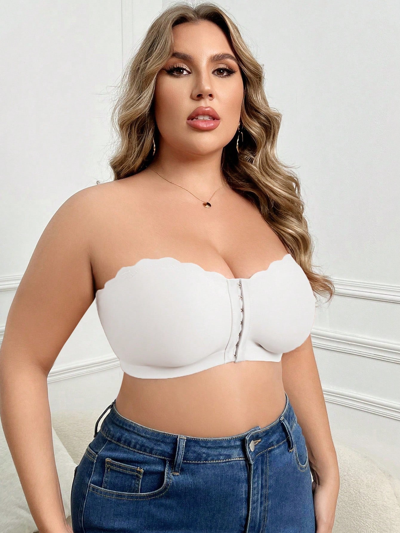 Plus Size Wireless Front Closure Tubular Top Bra