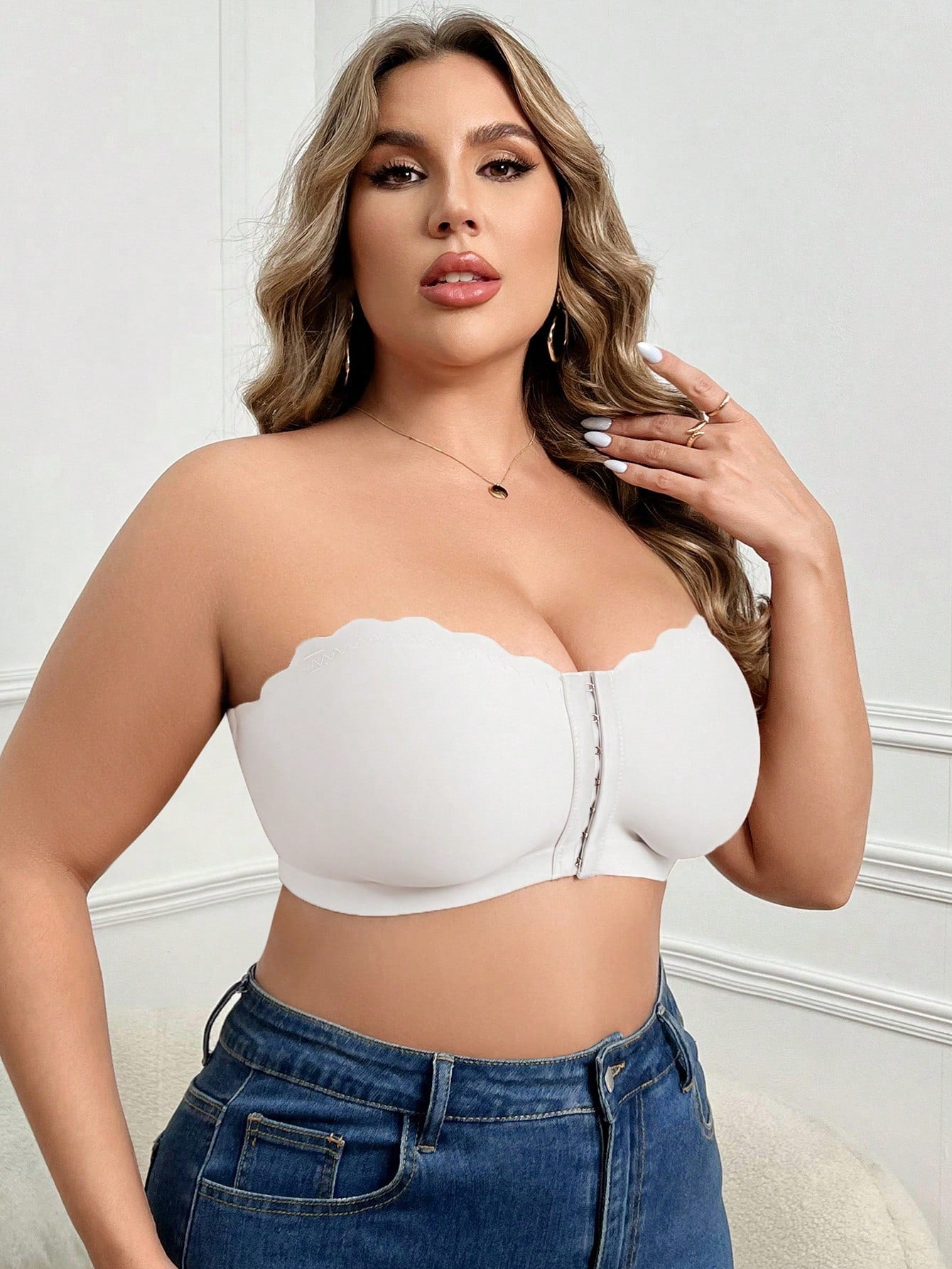 Plus Size Wireless Front Closure Tubular Top Bra