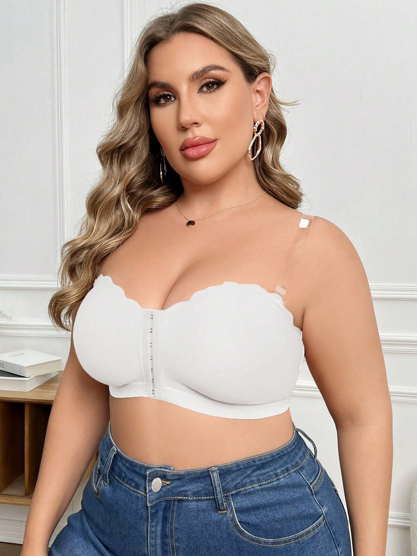 Plus Size Wireless Front Closure Tubular Top Bra