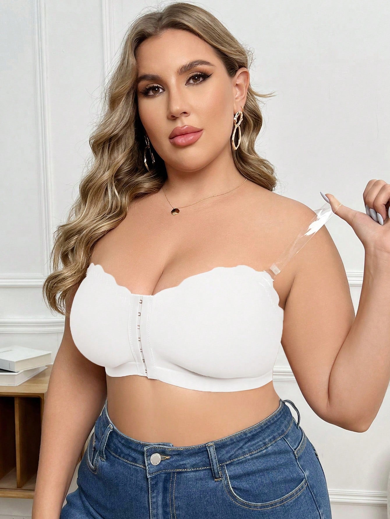 Plus Size Wireless Front Closure Tubular Top Bra