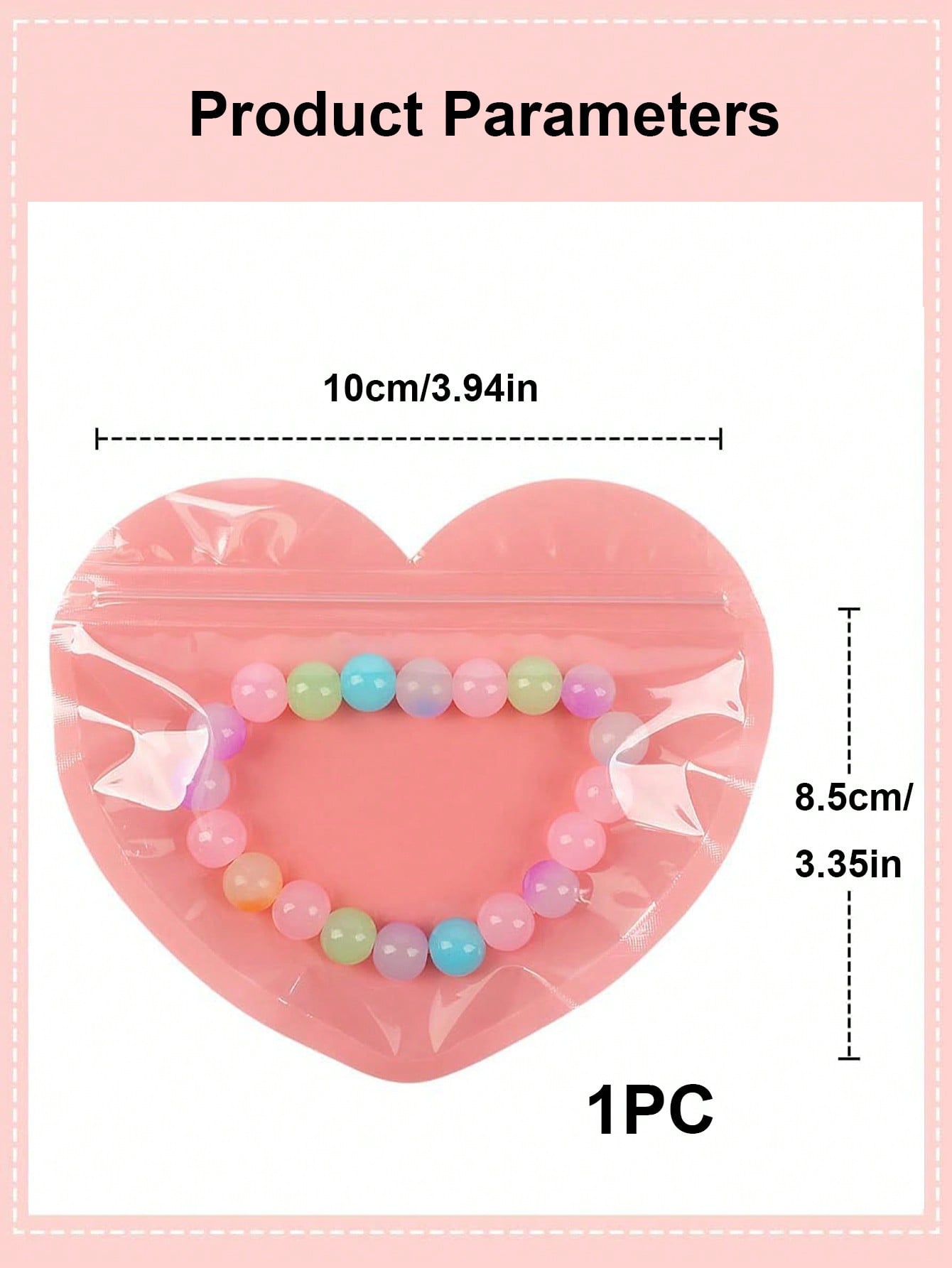 20PCS Valentine's Day Heart Jewelry Jewelry Hair Cards Small Bags Heart Seal Plastic Sealing Bags Valentine's Day Candy Self-Sealing Bags Cute Valentine's Day Wedding Candy Bags Cute Cartoon Mini Gift Wrapping Bags Small Creative Bags