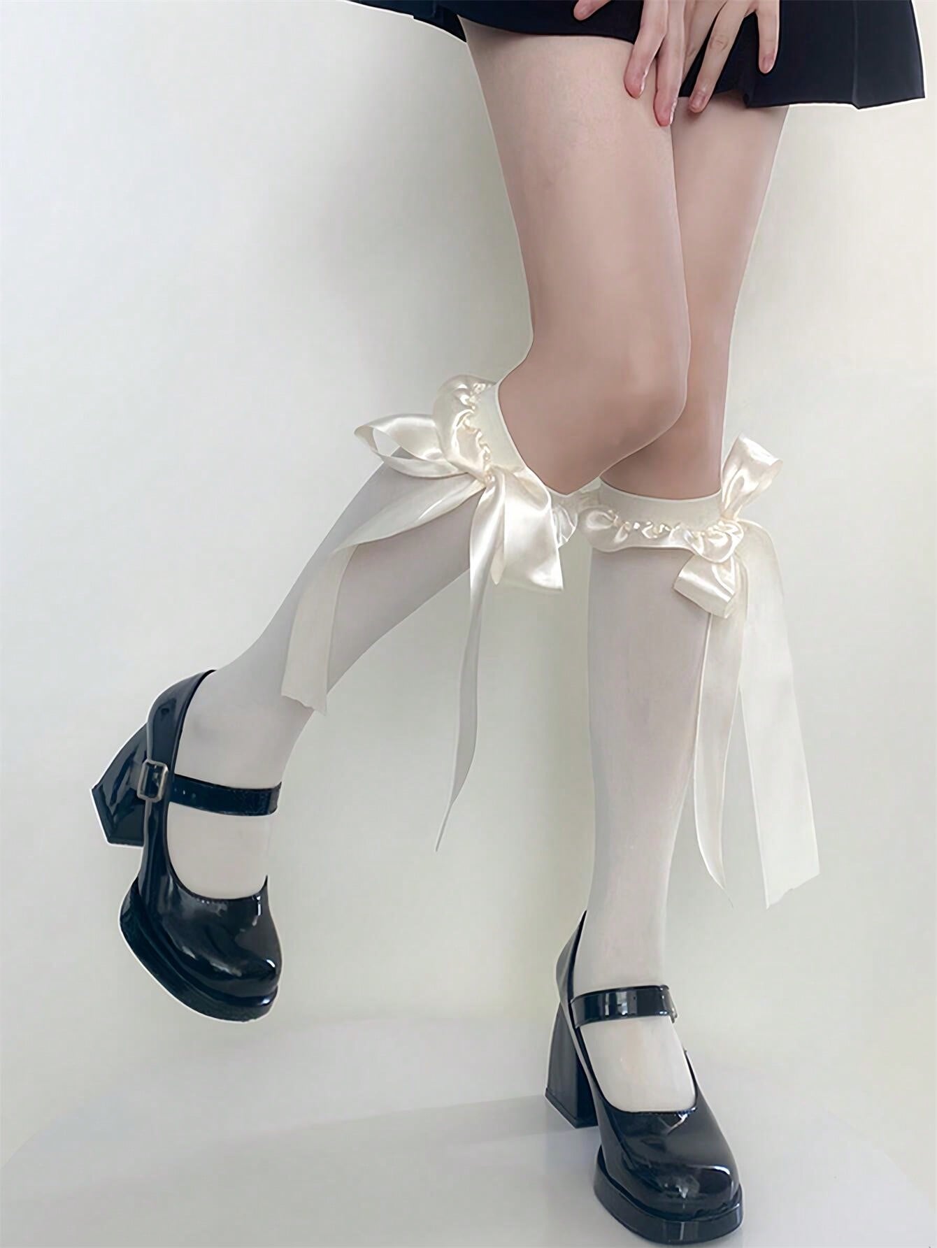 1 Pair Sweet Young Girl Style Chiffon