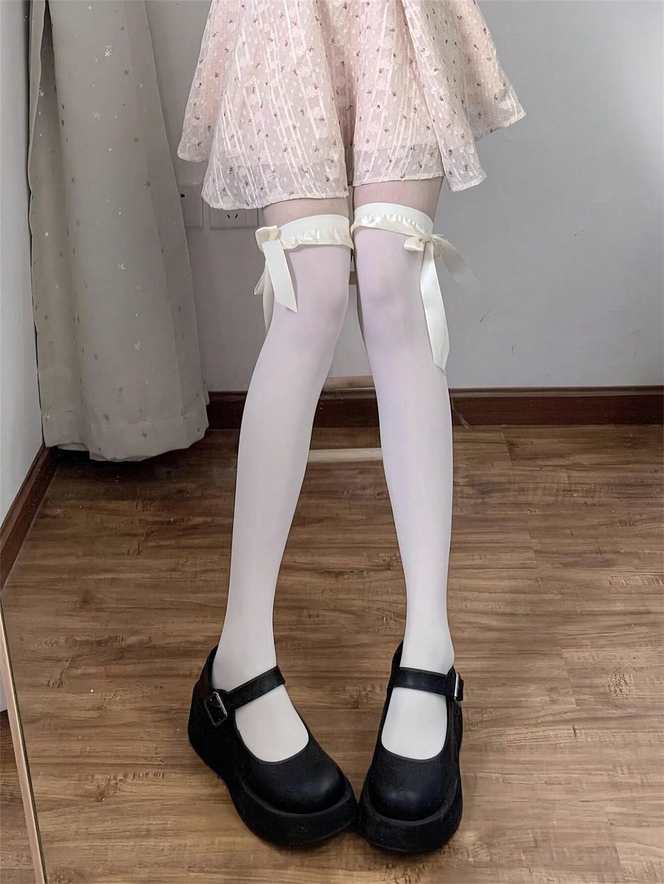 1 Pair Sweet Young Girl Style Chiffon