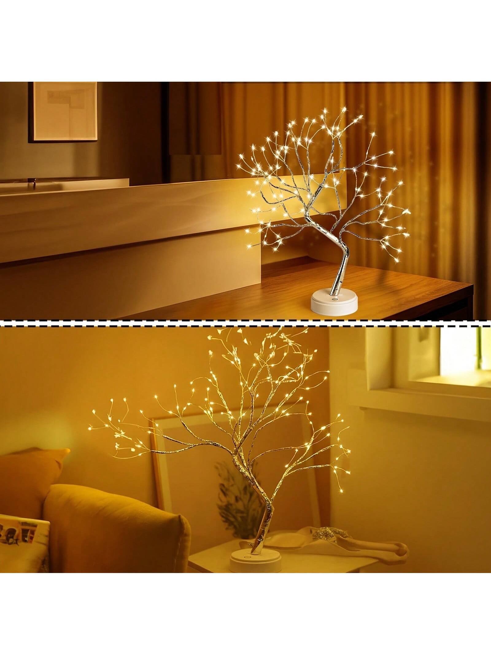 1pc 20-Inch Desktop Bonsai LED Tree Lamp, Battery Or USB Powered, Multiple Lighting Modes, DIY Adjustable Branches, Suitable For Christmas, Birthday, Holiday Gift, Bedroom, Party, Garden, Christmas, And Desktop Decoration