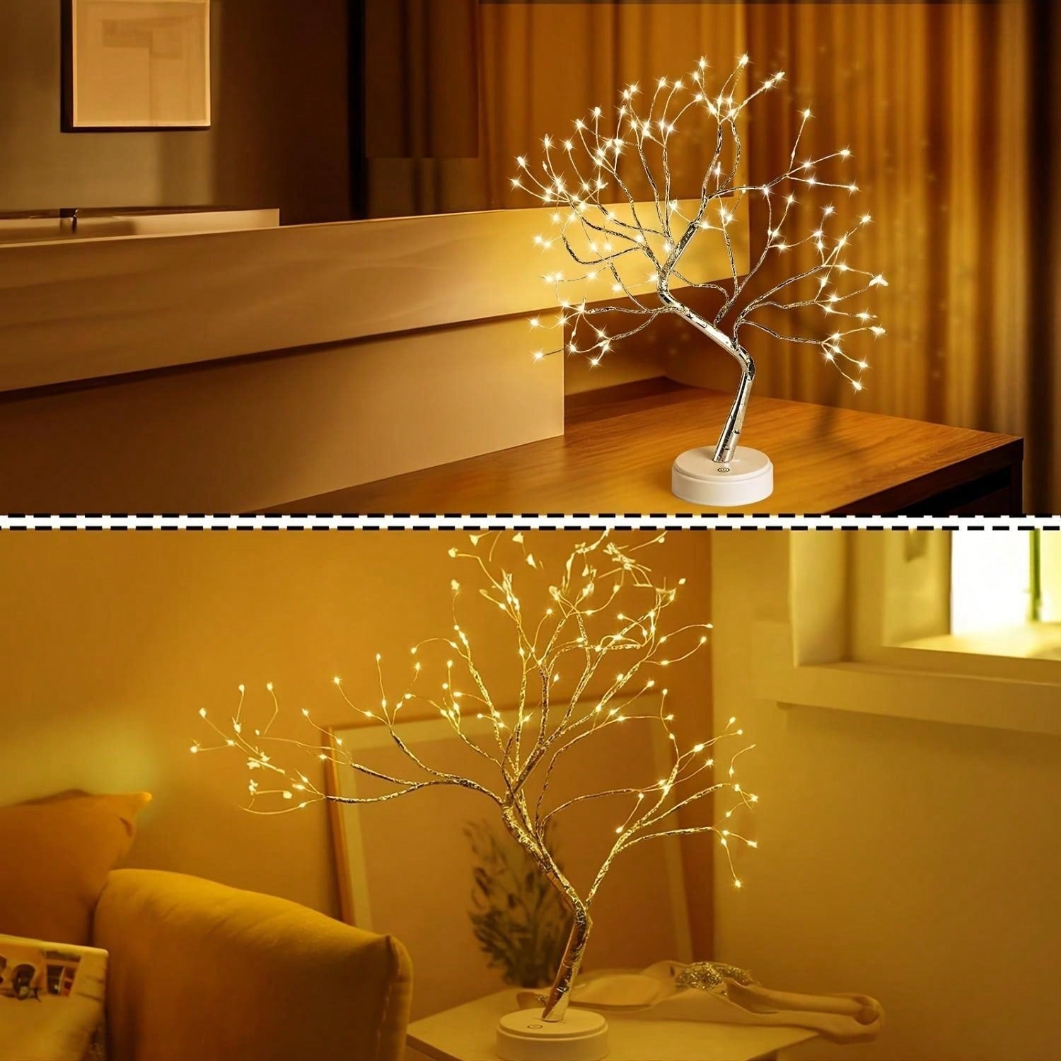 1pc 20-Inch Desktop Bonsai LED Tree Lamp, Battery Or USB Powered, Multiple Lighting Modes, DIY Adjustable Branches, Suitable For Christmas, Birthday, Holiday Gift, Bedroom, Party, Garden, Christmas, And Desktop Decoration