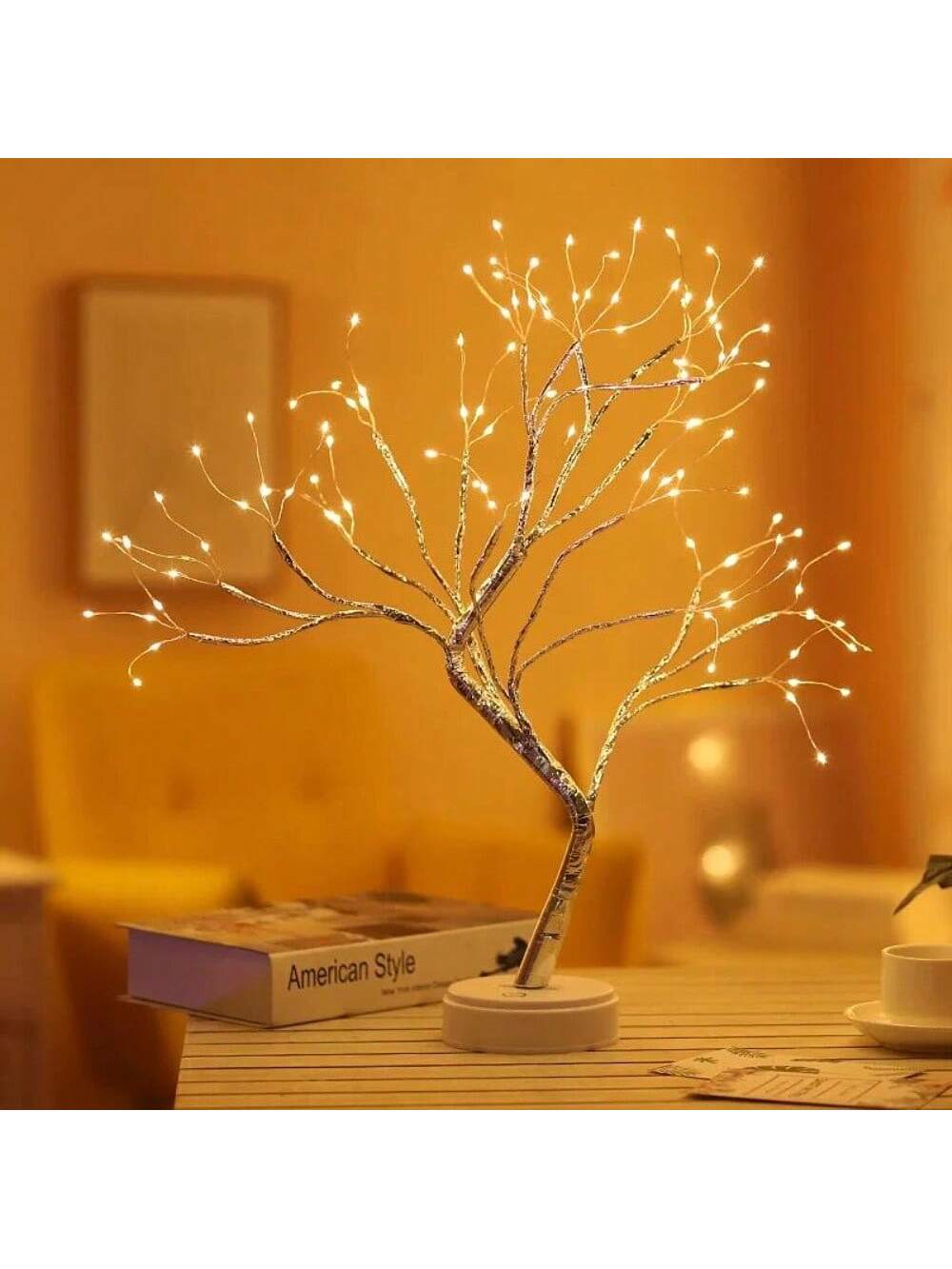 1pc 20-Inch Desktop Bonsai LED Tree Lamp, Battery Or USB Powered, Multiple Lighting Modes, DIY Adjustable Branches, Suitable For Christmas, Birthday, Holiday Gift, Bedroom, Party, Garden, Christmas, And Desktop Decoration