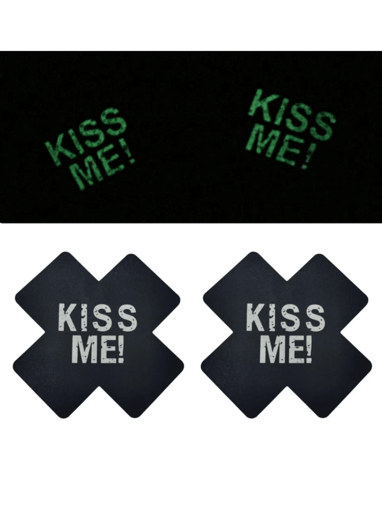 1 Pair New Hot Selling Glow In The Dark Christmas/Halloween Nipple Covers, Breathable Breast Pasties, One-Time Use Printed Cross Nipple Stickers, Sexy Nipple Covers For Women