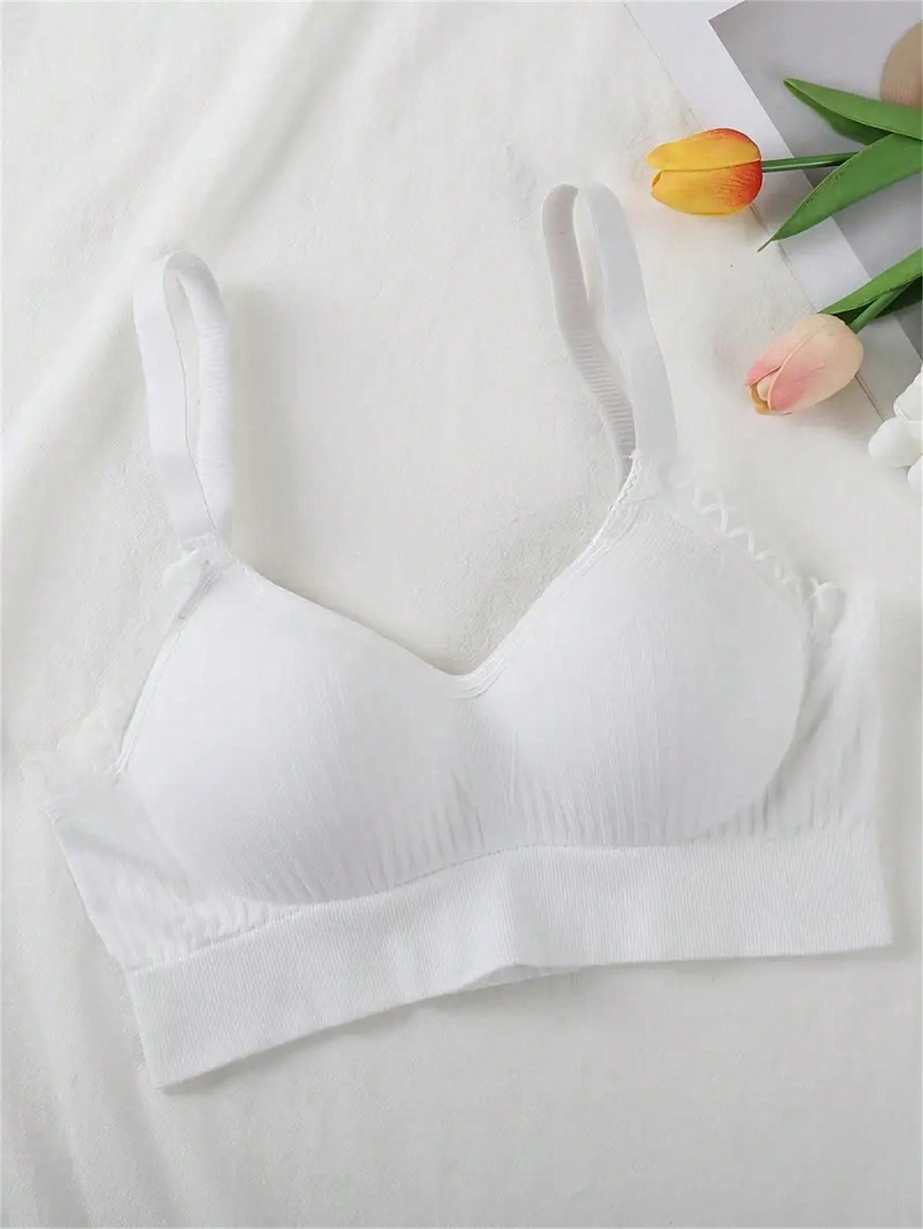 2pcs Lace Trim Soft Seamless Bras, Comfortable Daily Support T-Shirt Bras, Elegant Multi-Functional Set, Breathable Cup