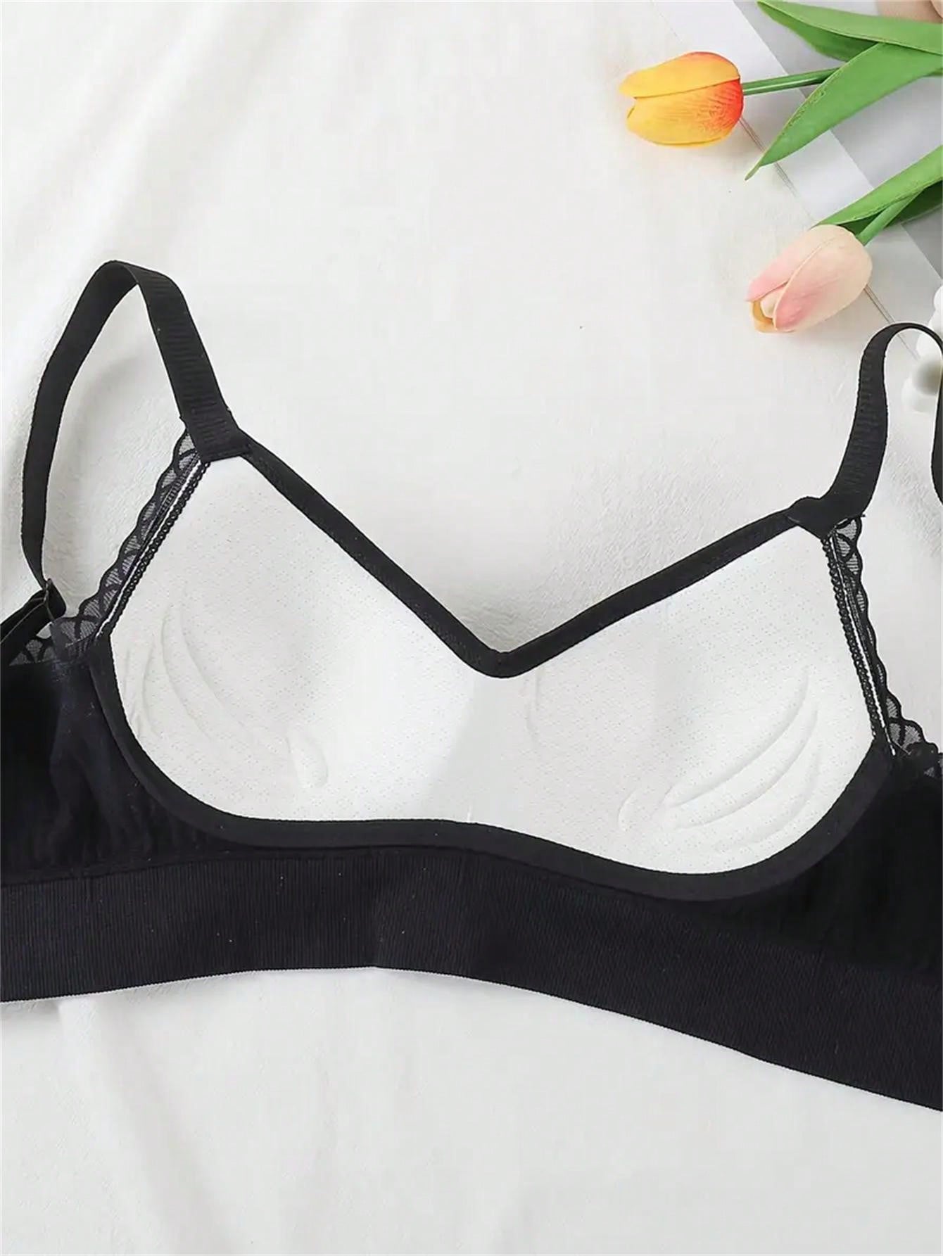 2pcs Lace Trim Soft Seamless Bras, Comfortable Daily Support T-Shirt Bras, Elegant Multi-Functional Set, Breathable Cup