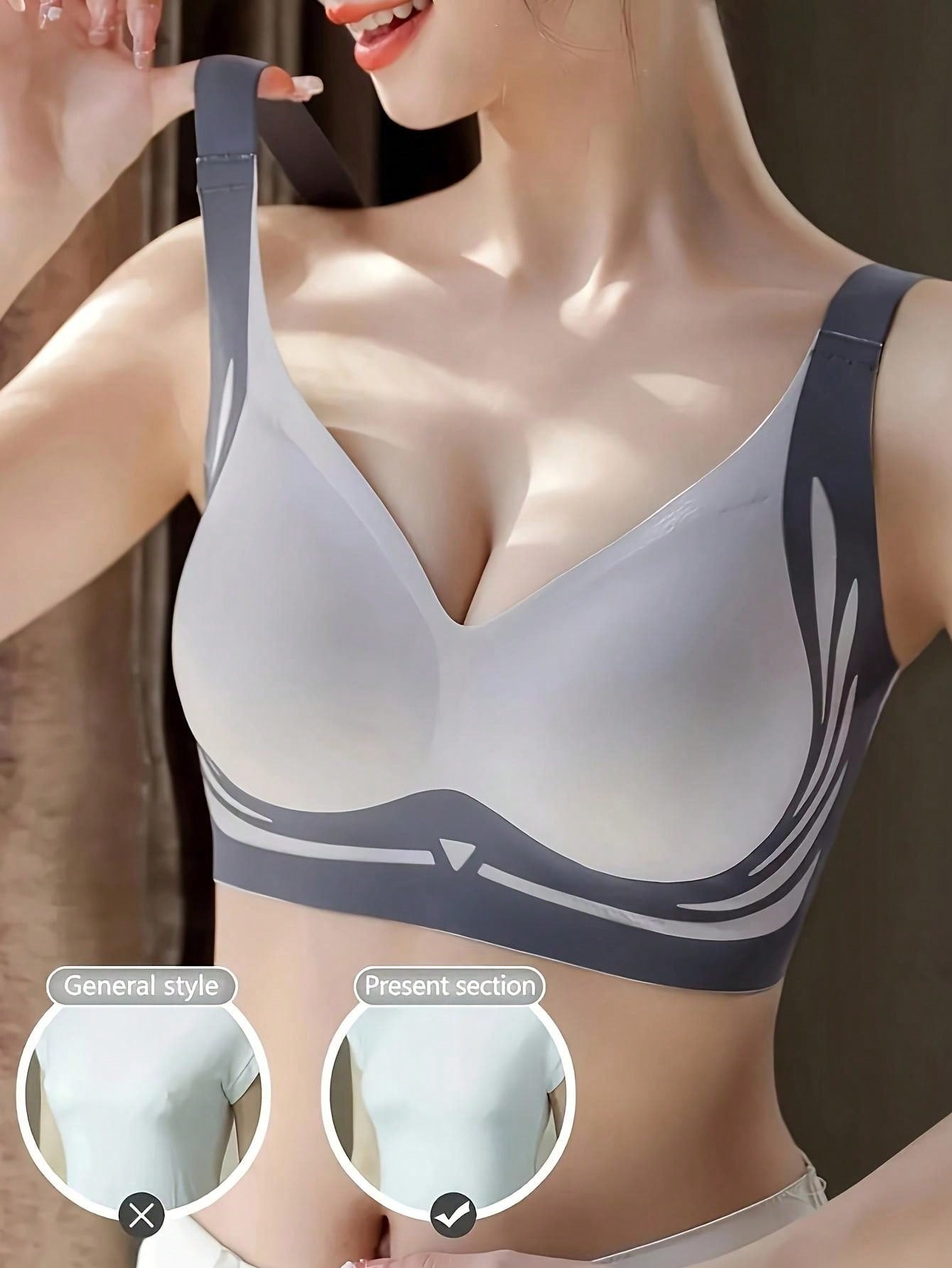 4pcs Women's Fashion Splice Bra Set