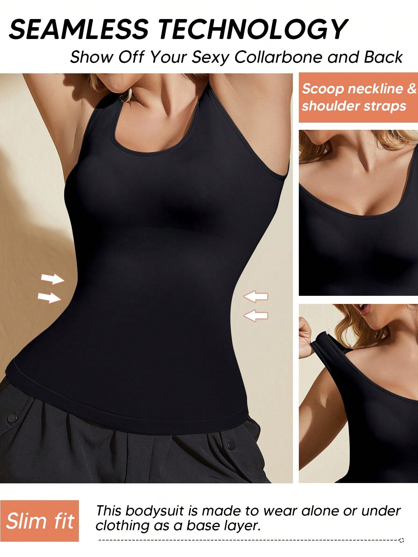 1pc Women Shapewear Tummy Control Tank Top Compression Camisole Shirt Tops