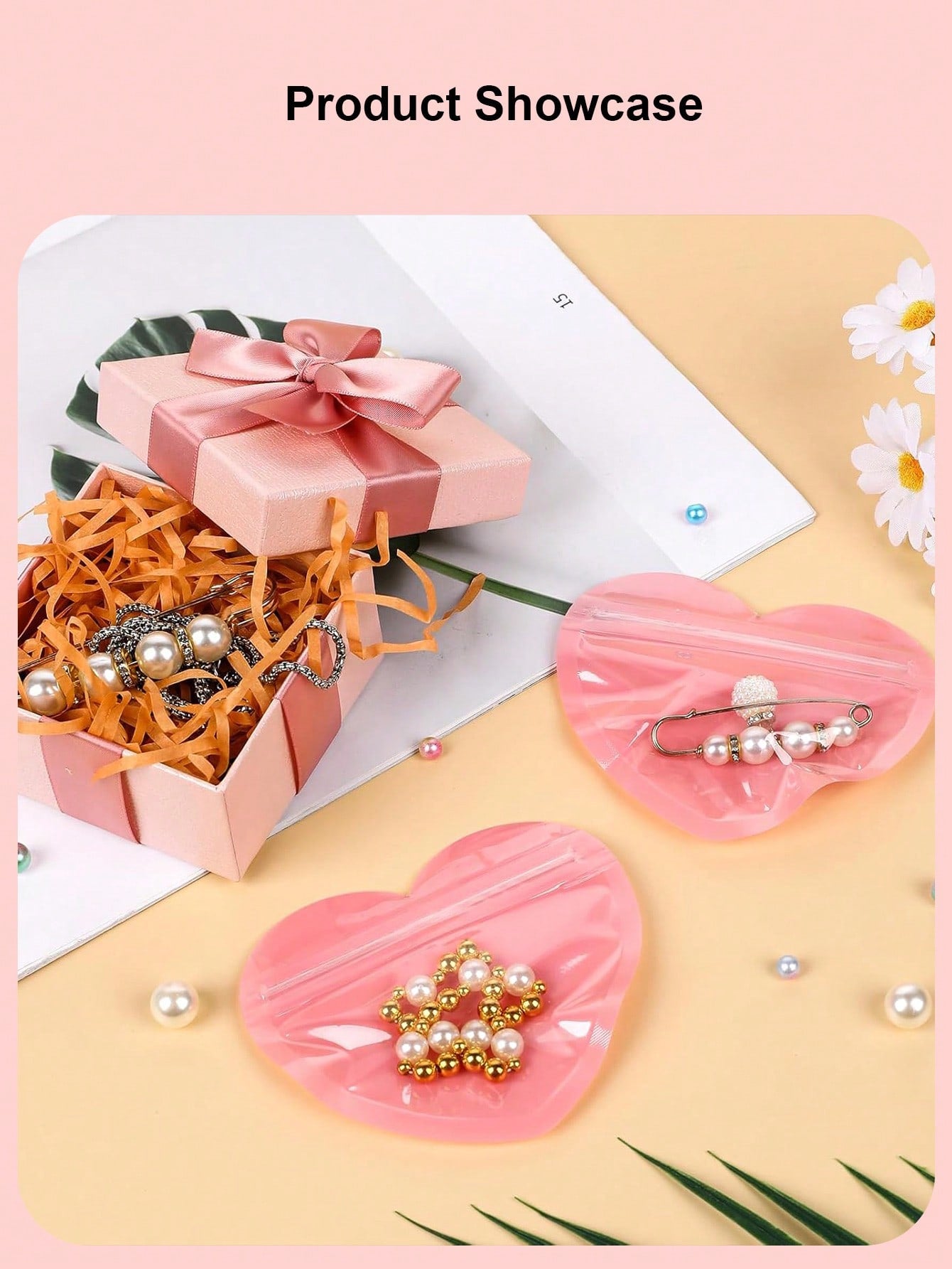 20PCS Valentine's Day Heart Jewelry Jewelry Hair Cards Small Bags Heart Seal Plastic Sealing Bags Valentine's Day Candy Self-Sealing Bags Cute Valentine's Day Wedding Candy Bags Cute Cartoon Mini Gift Wrapping Bags Small Creative Bags