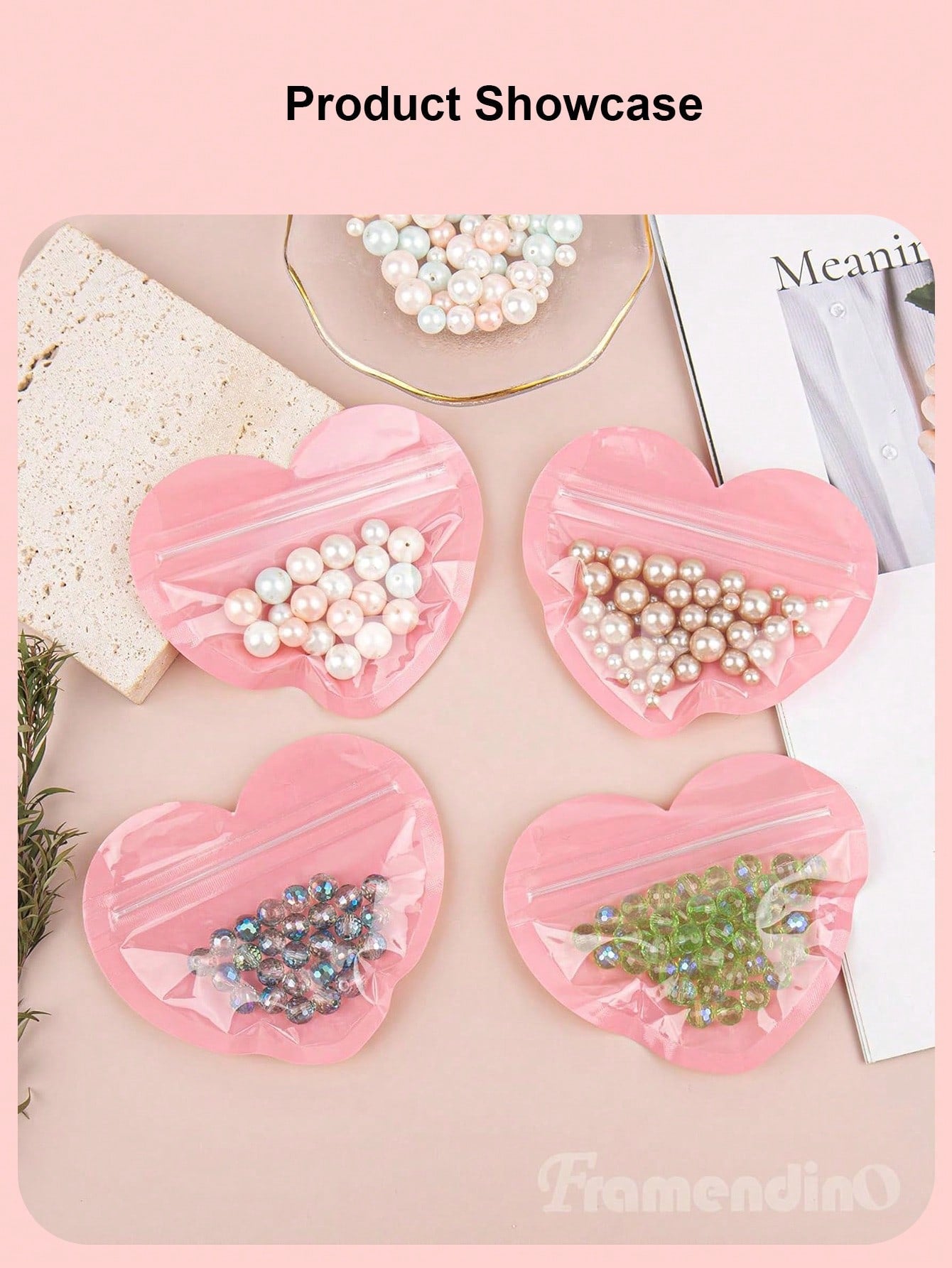 20PCS Valentine's Day Heart Jewelry Jewelry Hair Cards Small Bags Heart Seal Plastic Sealing Bags Valentine's Day Candy Self-Sealing Bags Cute Valentine's Day Wedding Candy Bags Cute Cartoon Mini Gift Wrapping Bags Small Creative Bags