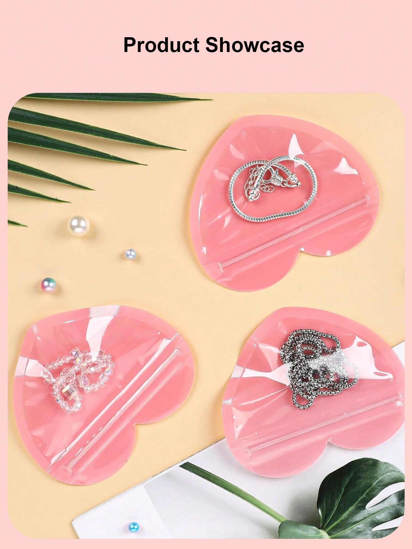 20PCS Valentine's Day Heart Jewelry Jewelry Hair Cards Small Bags Heart Seal Plastic Sealing Bags Valentine's Day Candy Self-Sealing Bags Cute Valentine's Day Wedding Candy Bags Cute Cartoon Mini Gift Wrapping Bags Small Creative Bags