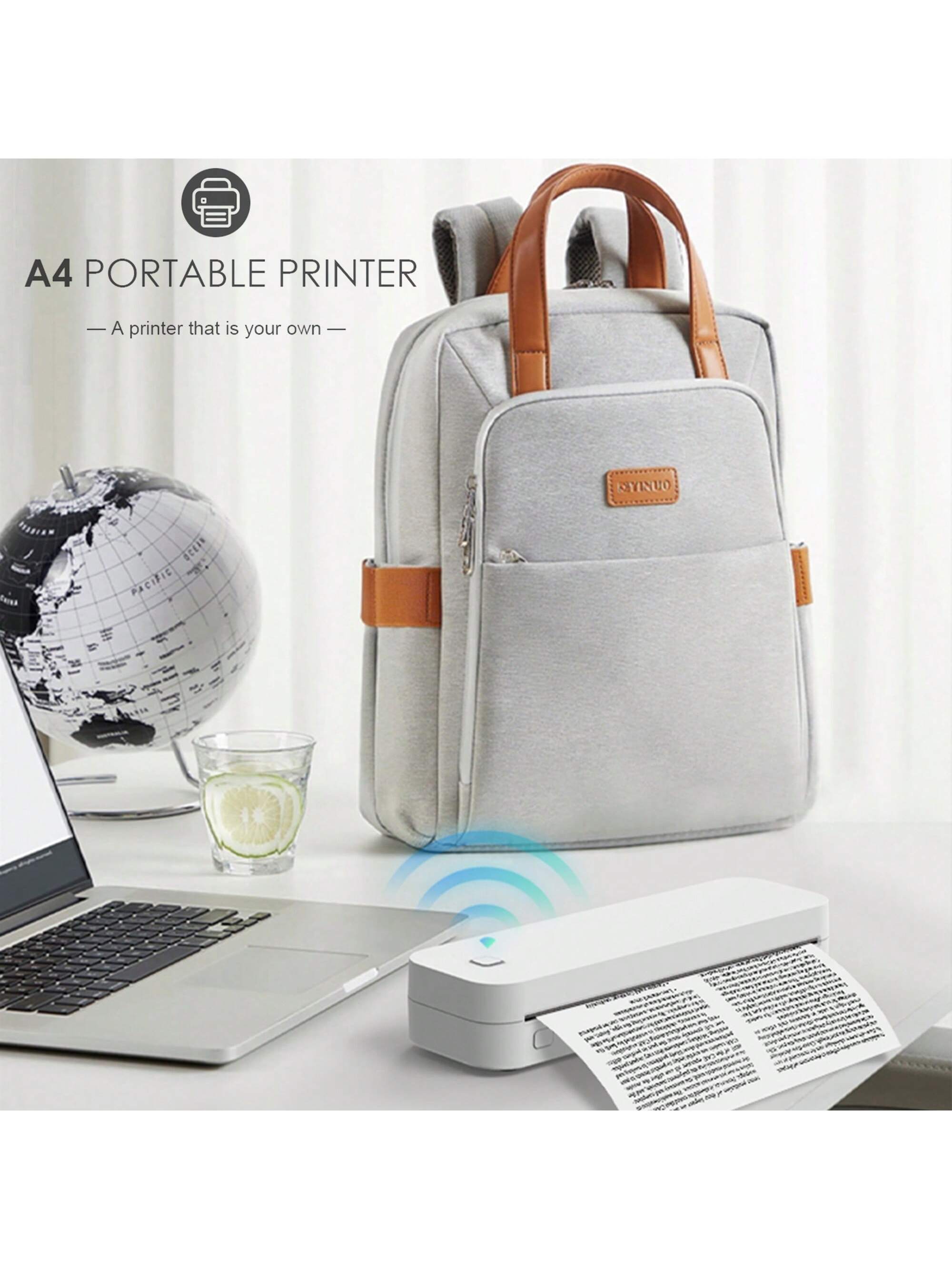 A4 Portable Wireless Travel Printer A4 Thermal Printer Mobile Printer Printer Or A4 Thermal Printing Paper Support 8.5