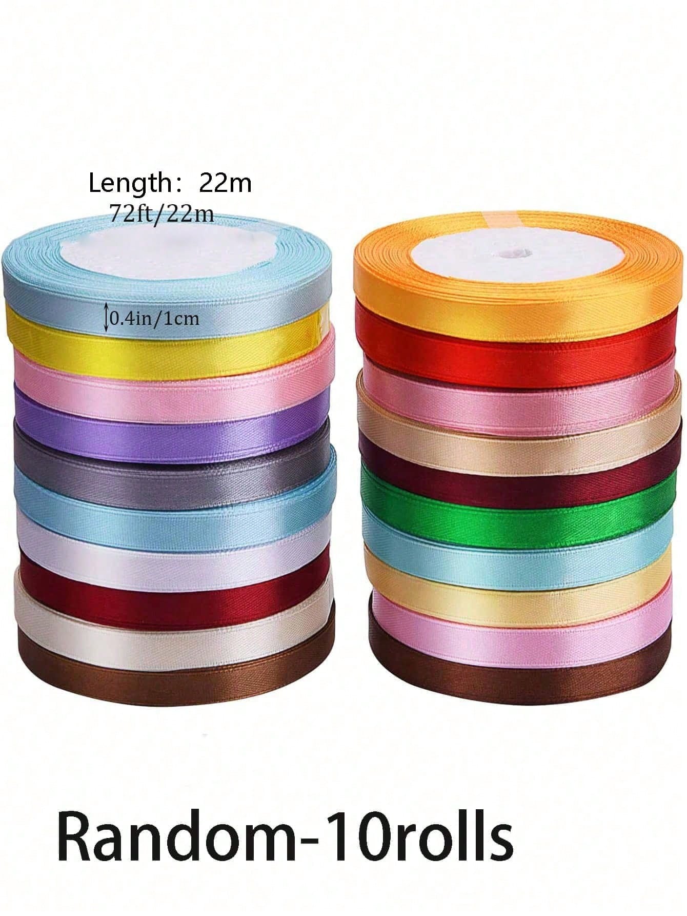 Random Color 10rolls, Handmade Weaving Ribbon For Weddings, Gifts, Cakes, Clothing, And Parties - 22m/25 Yards/Roll,Baby Shower