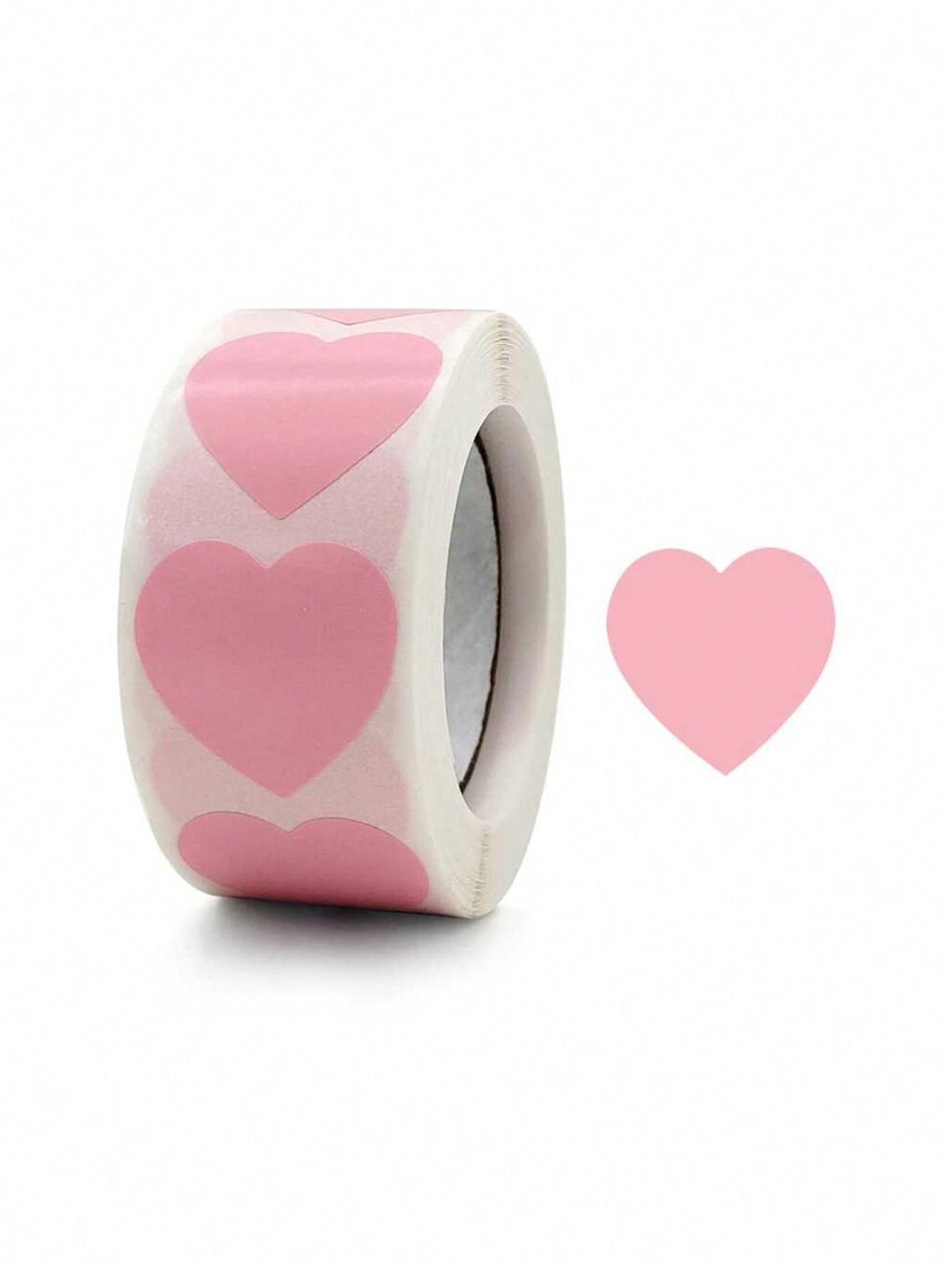 500pcs/Roll Pink Heart Shaped Label Stickers,Valentine's Day Stickers Seal Labels For Gift Packing Decorating