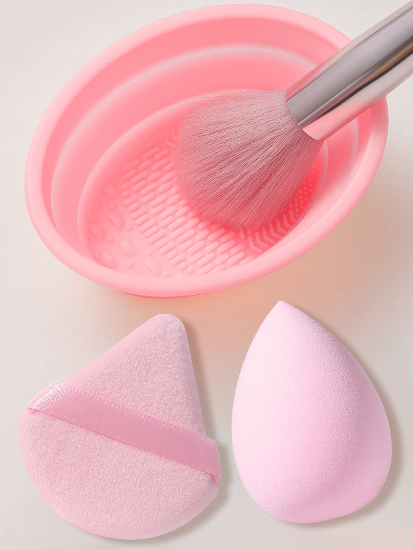 1pc Foldable Silicone Makeup Brush Cleaner Bowl - Etercycle Portable Cleaning Tool For Brushes, Powder Puffs, And Sponges